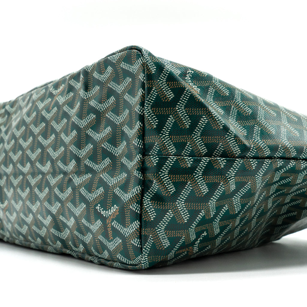 GOYARD SAINT LOUIS PM TOTE BAG GOYARDINE CANVAS GREEN / MULTICOLOURED SHW