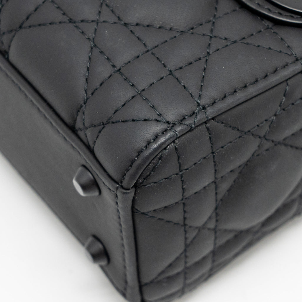 DIOR MINI LADY DIOR CALFSKIN SO BLACK