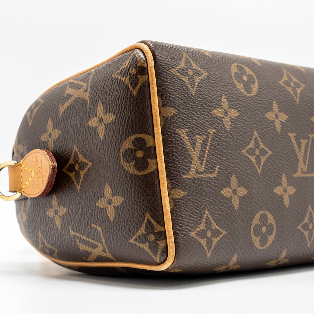 LOUIS VUITTON SPEEDY 20 BANDOULIERE  MONOGRAM CANVAS BLACK STRAP GHW