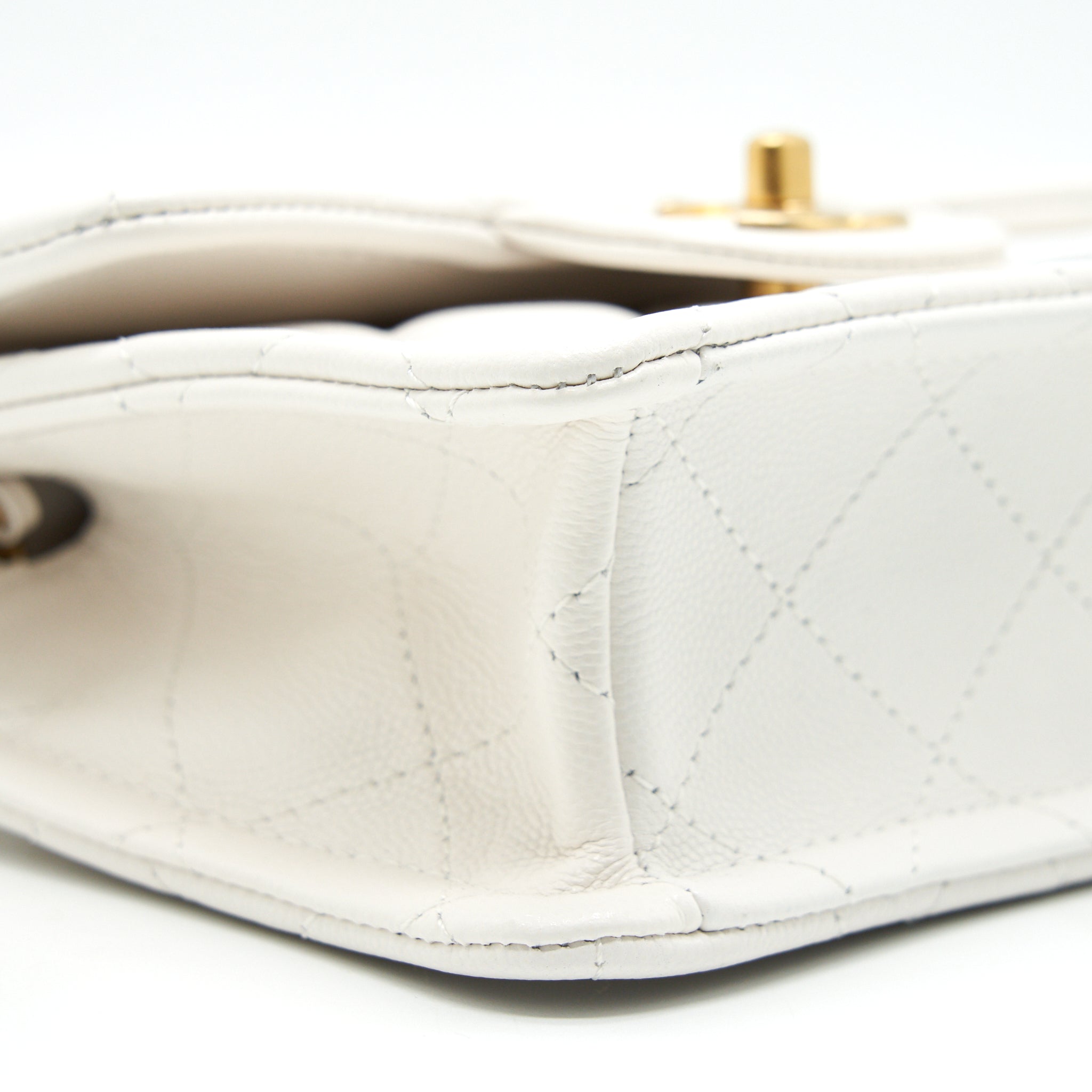 CHANEL 2021 SQUARE FLAP CROSS BODY WHITE GHW SERIAL 31