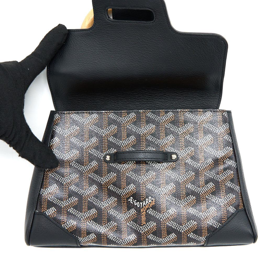 GOYARD MINI SAIGON SOUPLE BAG CANVAS/CALFSKIN BLACK SHW