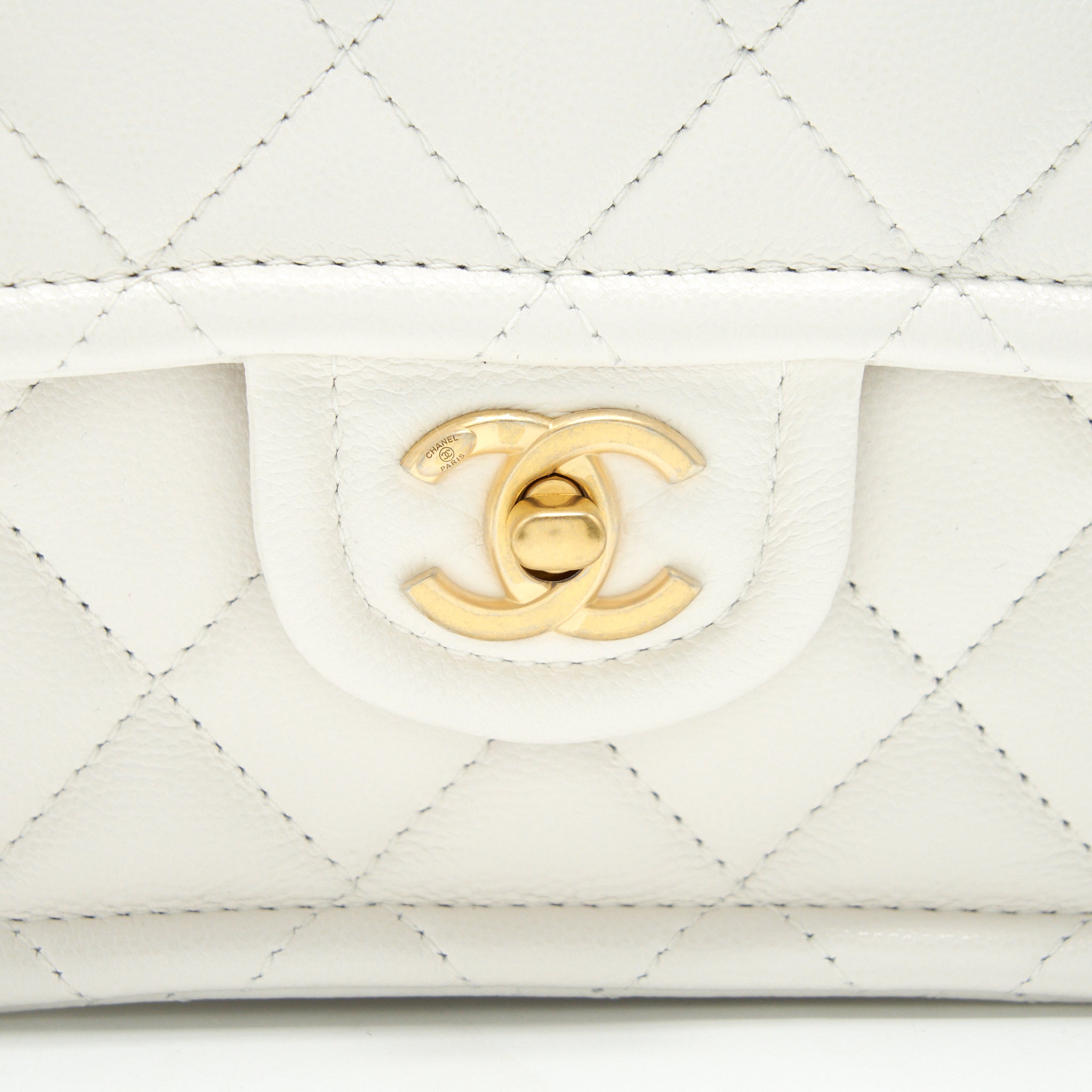 CHANEL 2021 SQUARE FLAP CROSS BODY WHITE GHW SERIAL 31