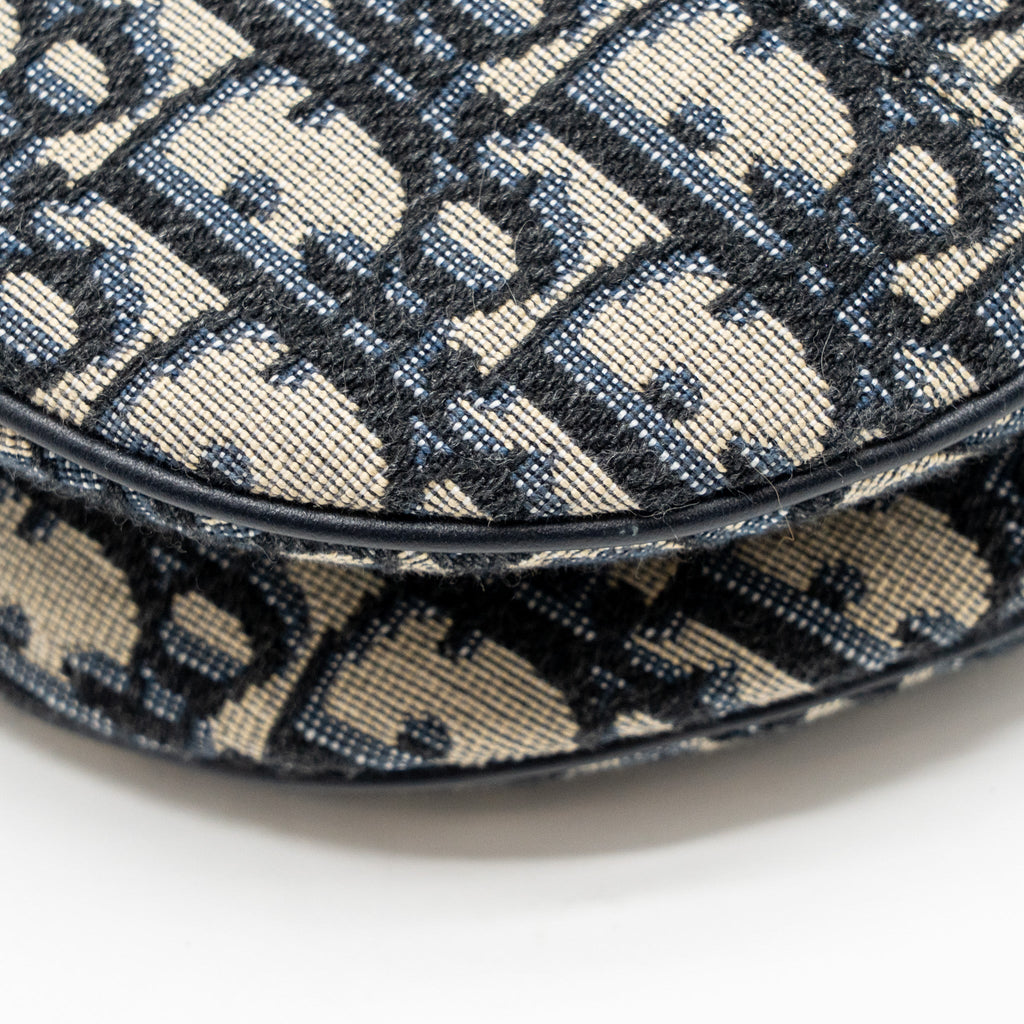 DIOR MEDIUM SADDLE BAG BLUE OBLIQUE CANVAS GHW