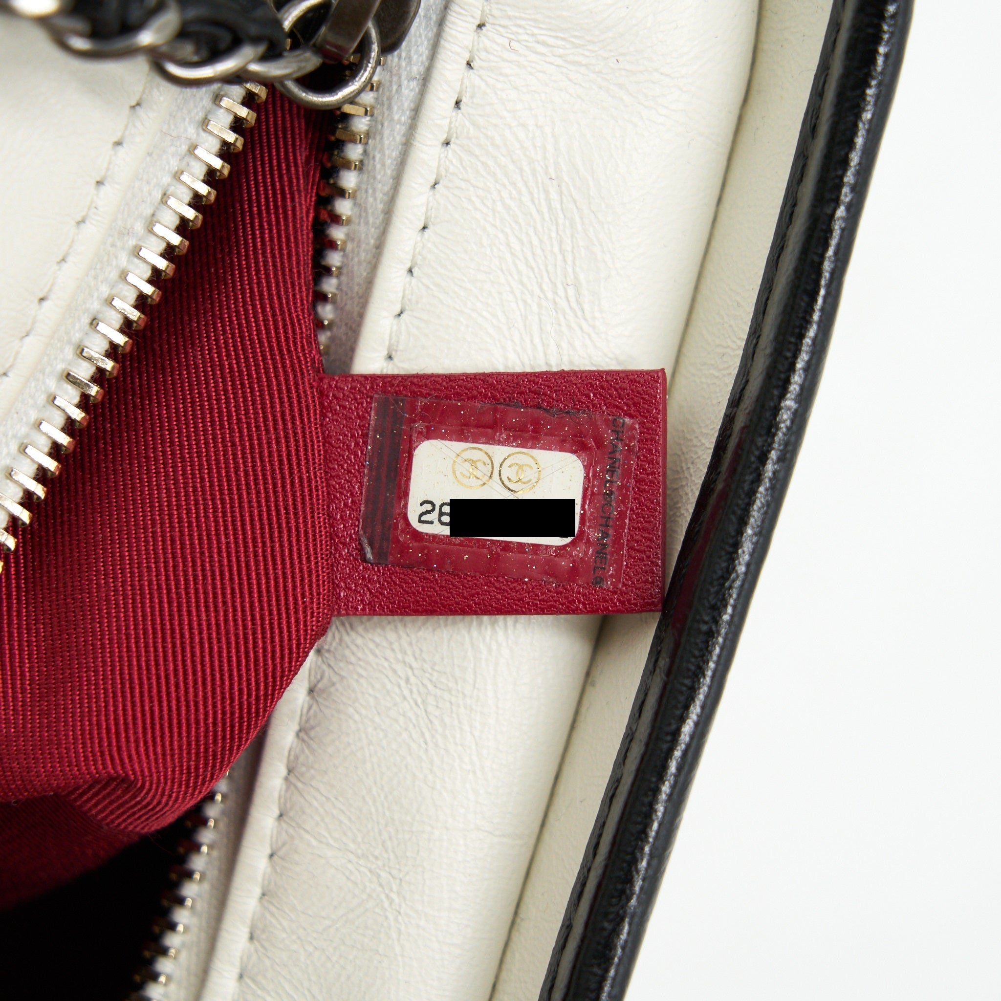 CHANEL SMALL GABRIELLE HOBO BAG WHITE/BLACK