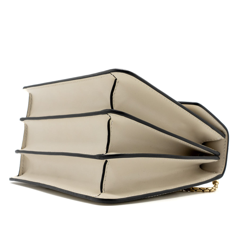 BVLGARI TOP HANDLE SERPENTI FOREVER CROSSBODY BAG CALFSKIN WHITE AGATE  LGHW