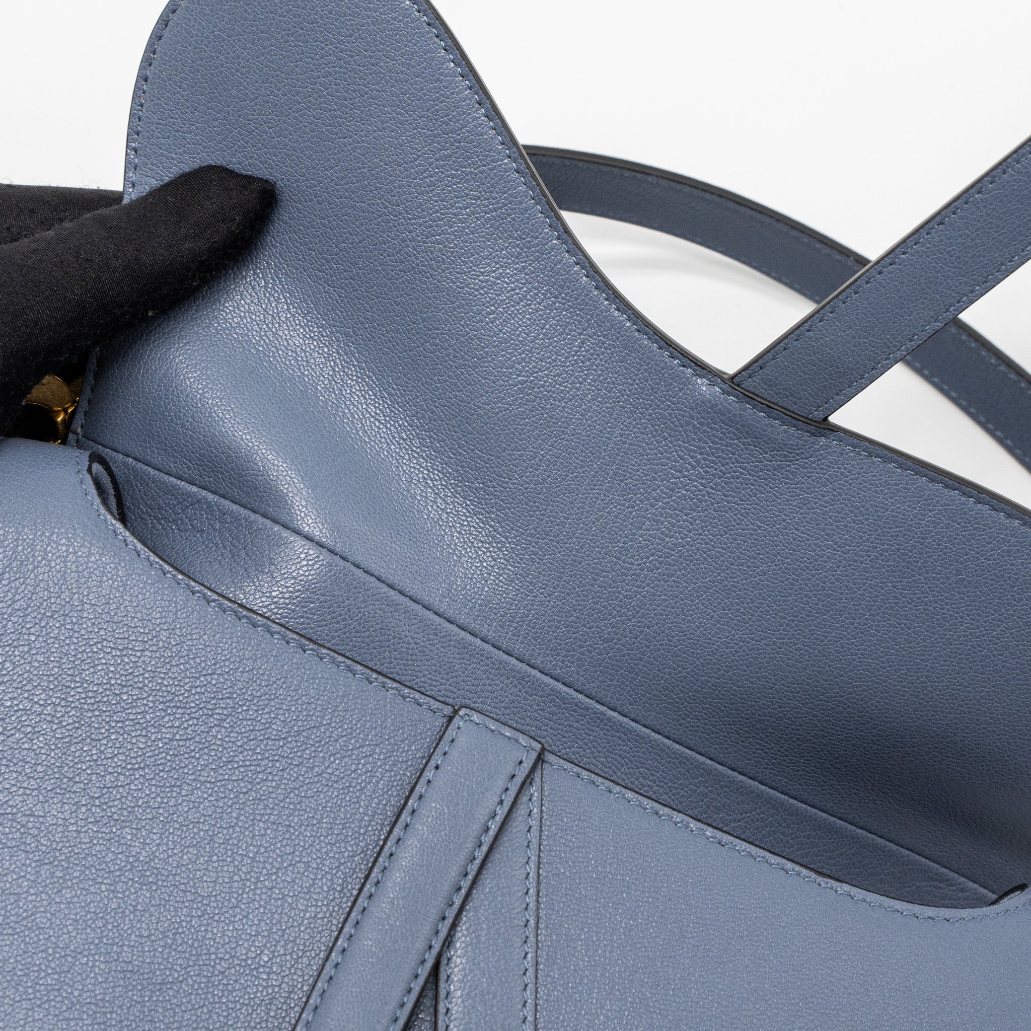 DIOR MEDIUM SADDLE BAG GOAT SKIN LIGHT BLUE GHW