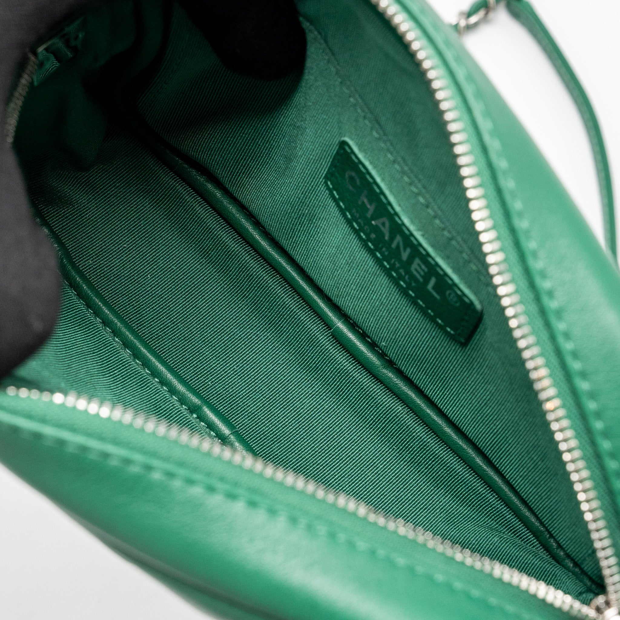 CHANEL SMALL CAMERA BAG CALFSKIN GREEN SHW