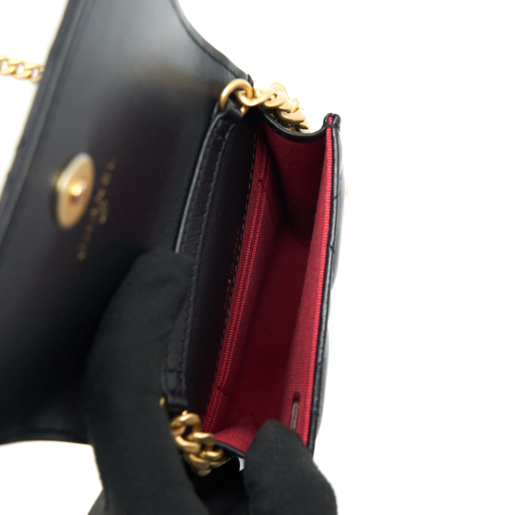 CHANEL 22P VERTICAL MINI FLAP BAG LAMBSKIN BLACK WITH ENAMEL BUCKLE BRUSHED GHW