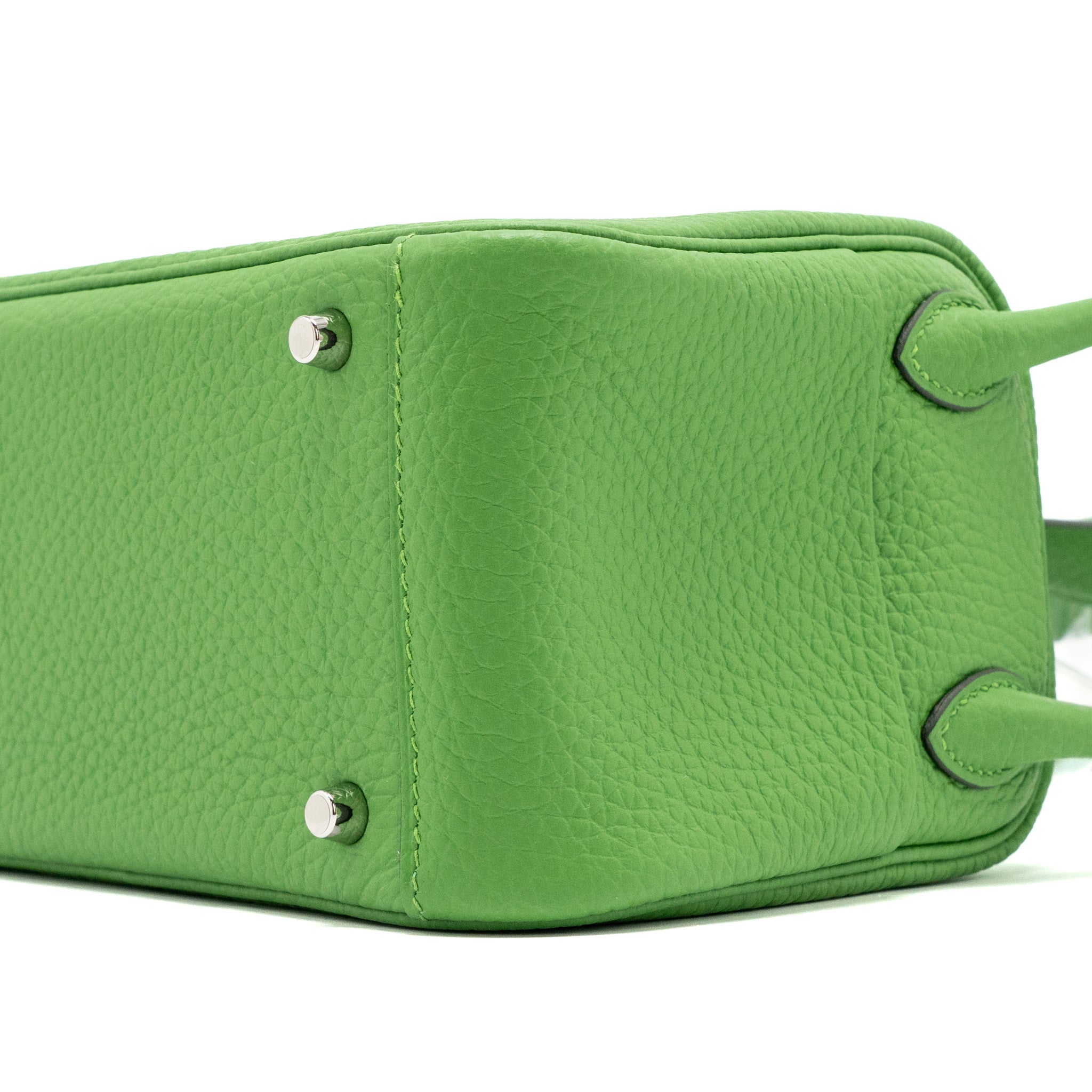 HERMES MINI LINDY CLEMENCE VERT YUCCA SHW