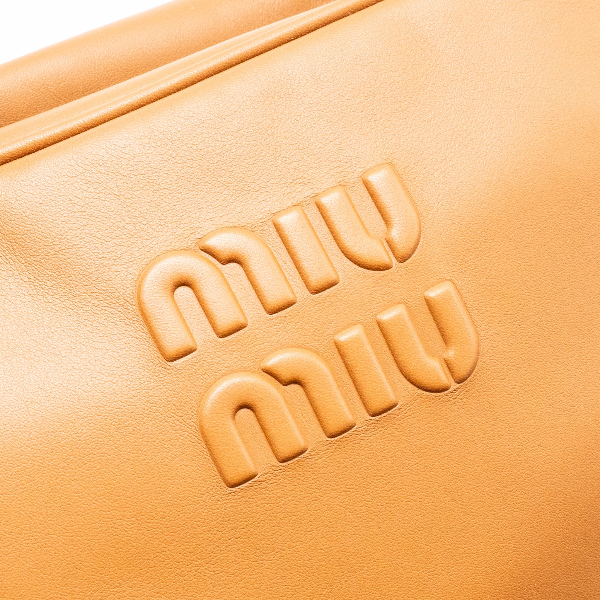 MIU MIU LARGE BEAU BAG CALFSKIN COGNAC GHW