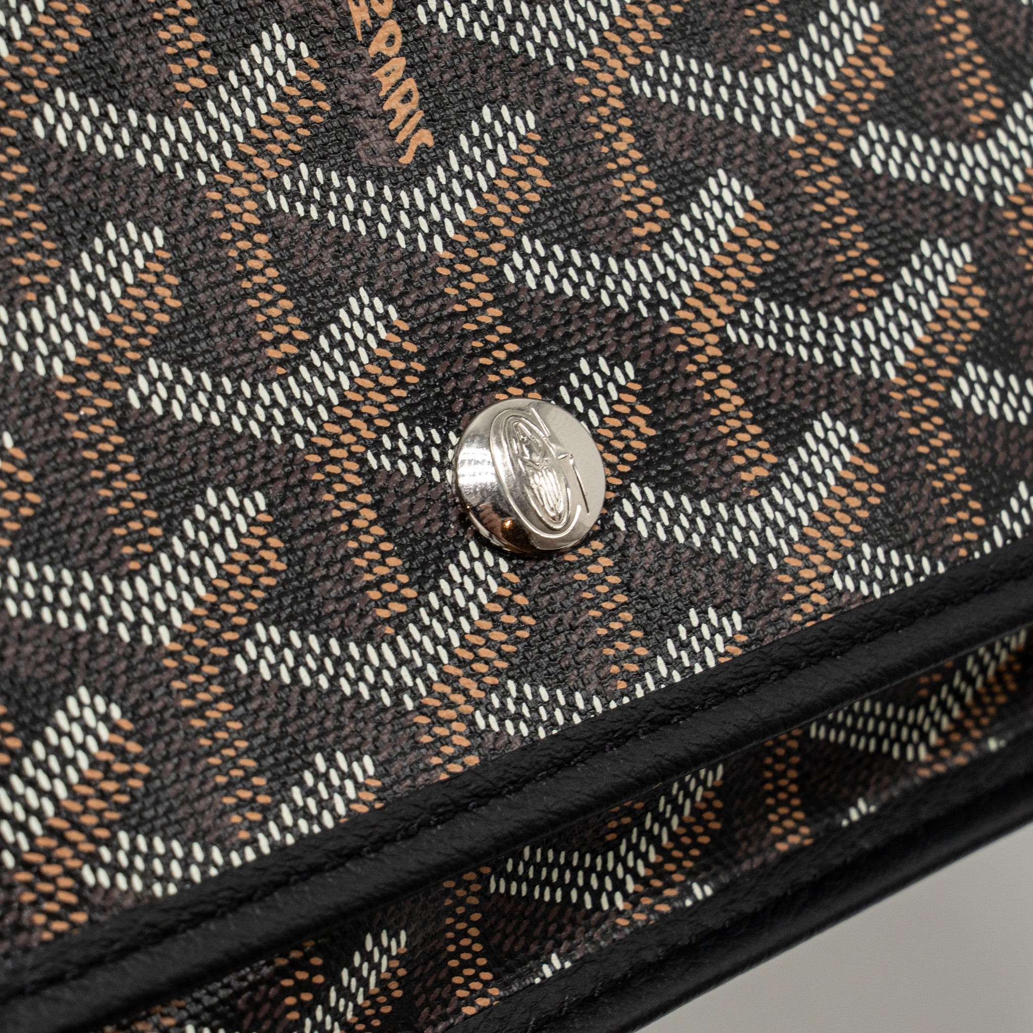 GOYARD PLUMET POCKET POCHETTE GOYARDINE CANVAS BLACK SHW