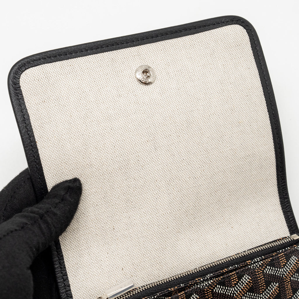 GOYARD PLUMET POCKET POCHETTE GOYARDINE CANVAS BLACK SHW