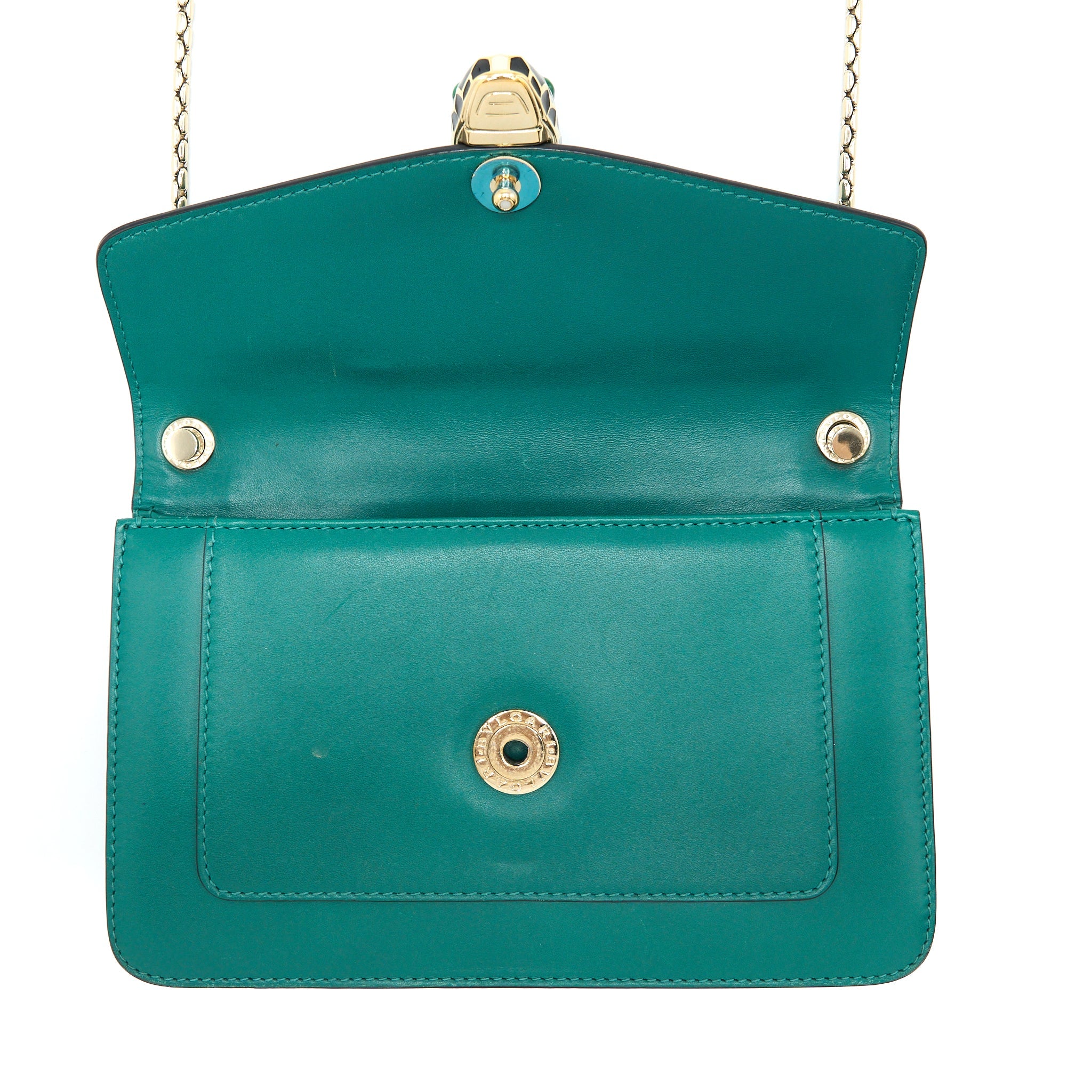 BVLGARI SERPENTI FOREVER CROSSBODY BAG CALFSKIN GREEN LGHW