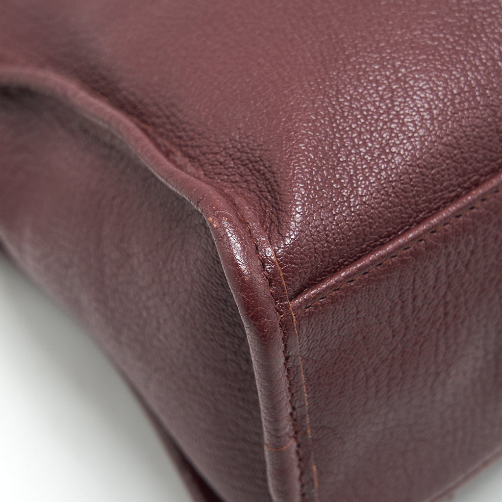 BALENCIAGA SMALL CITY EDGE BURGUNDY SHW
