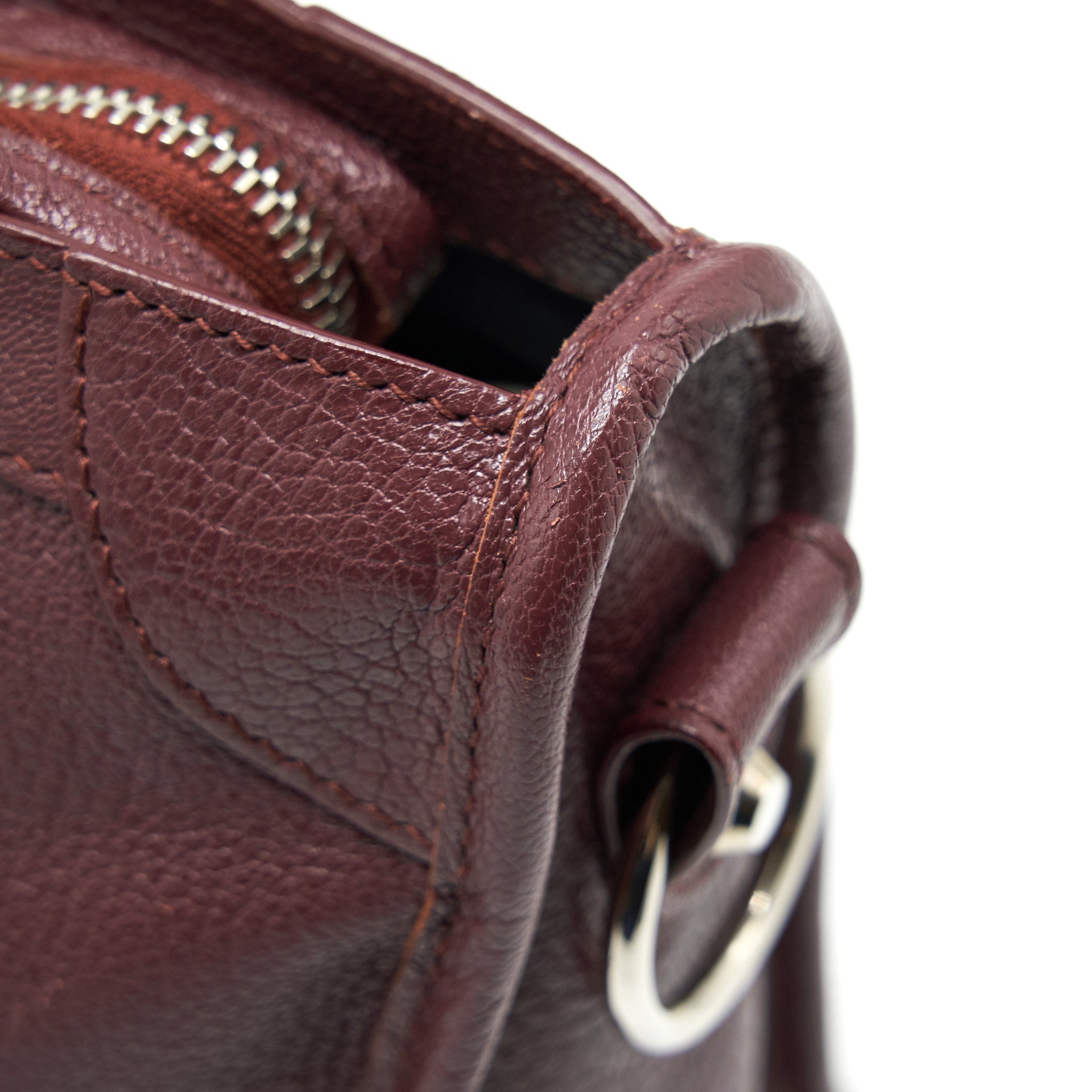 BALENCIAGA SMALL CITY EDGE BURGUNDY SHW