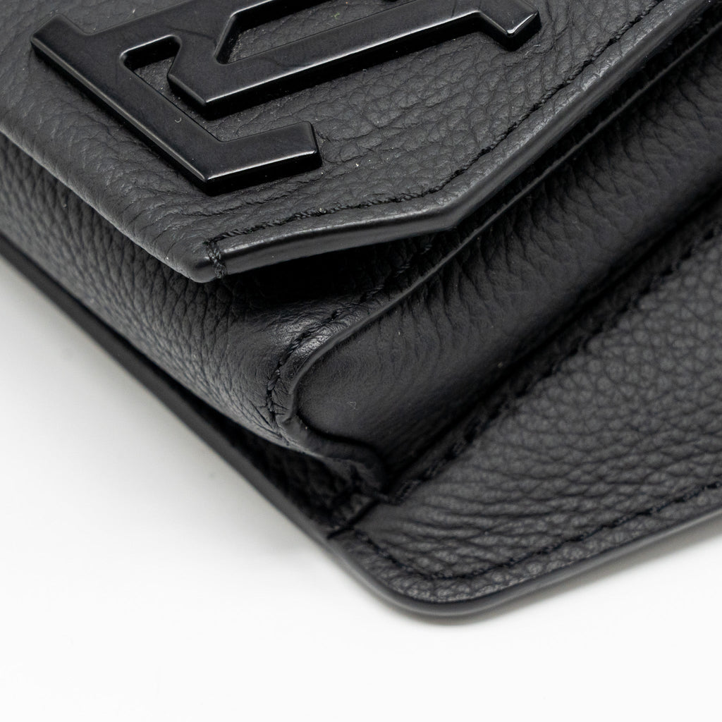 LOUIS VUITTON AEROGRAM TAKEOFF SLING BLACK GRAINED CALFSKIN BLACK HARDWARE