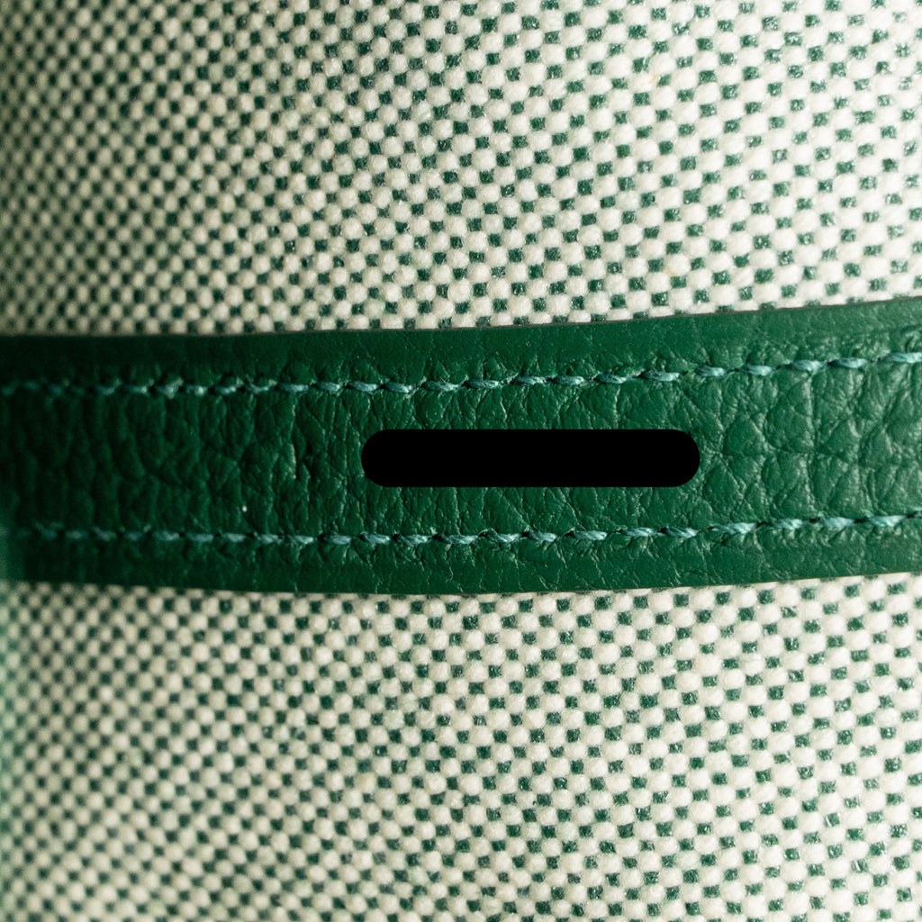 HERMES NEO GARDEN PARTY 23 CANVAS/NEGONDA ECRU/VERT MOYEN SHW