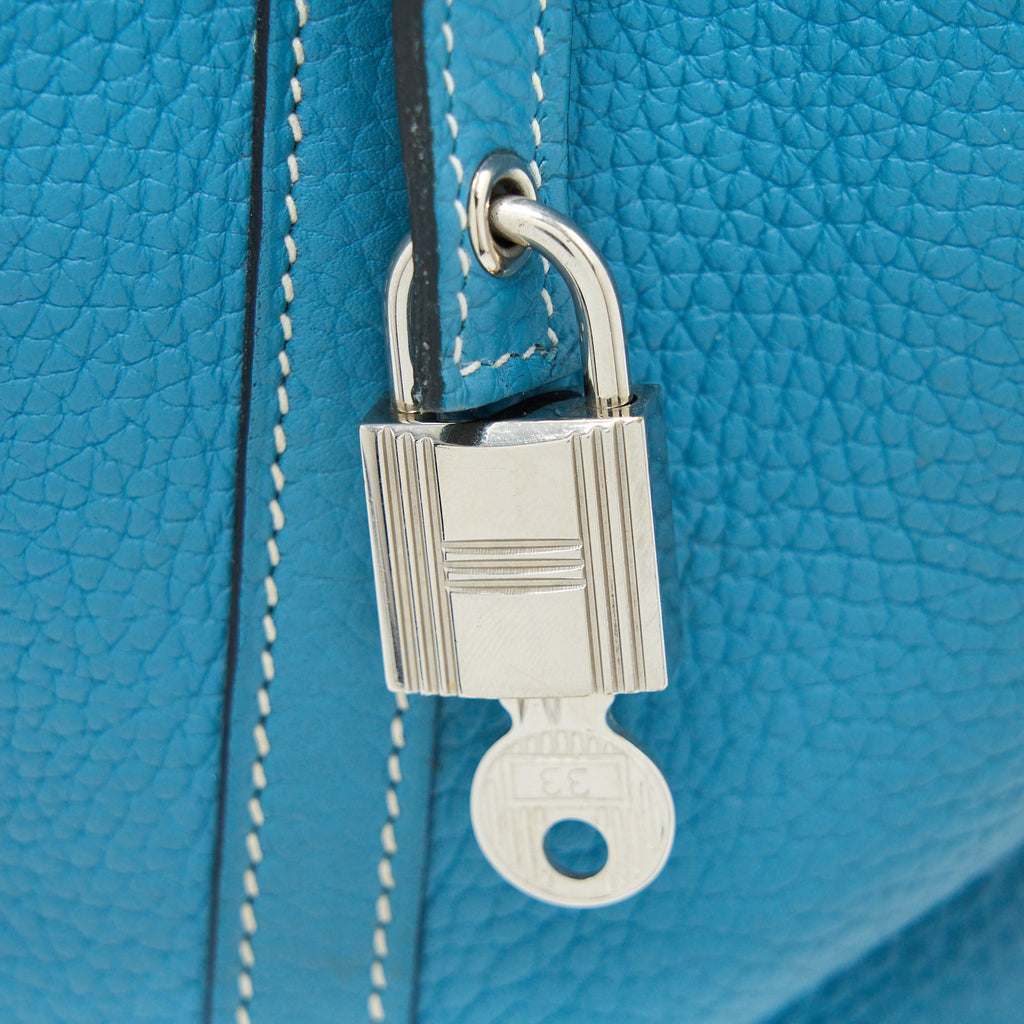 HERMES PICOTIN 18 LOCK BAG CLEMENCE BLUE JEANS SHW