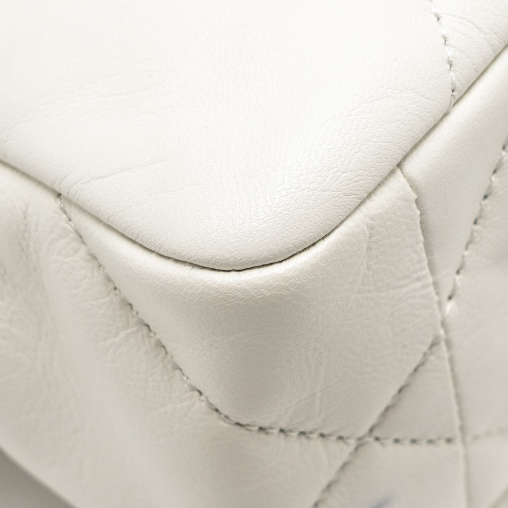 CHANEL SMALL 19 BAG LAMBSKIN WHITE MULTICOLOUR HARDWARE