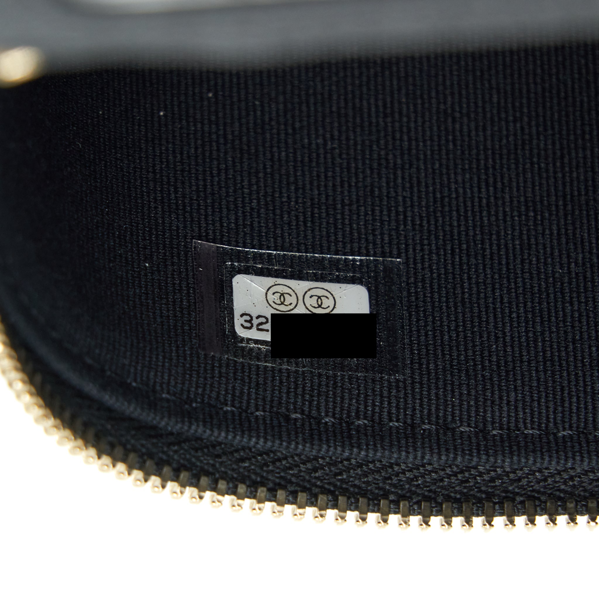 CHANEL 22S DETAILED LOGO MINI VANITY WITH CHAIN CAVIAR BLACK LGHW