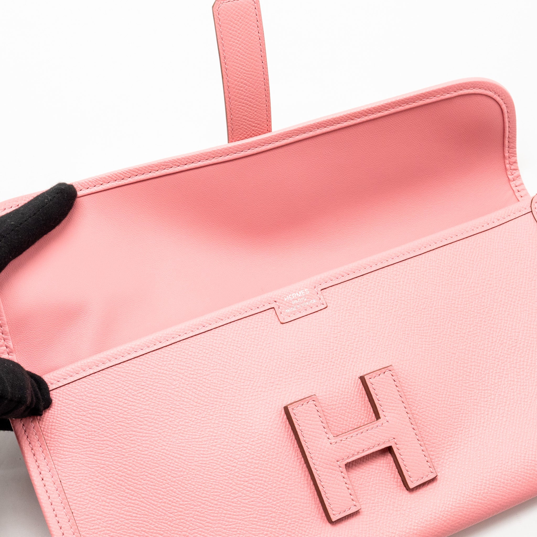 HERMES JIGE 29 CLUTCH EPSOM ROSE CONFETTI