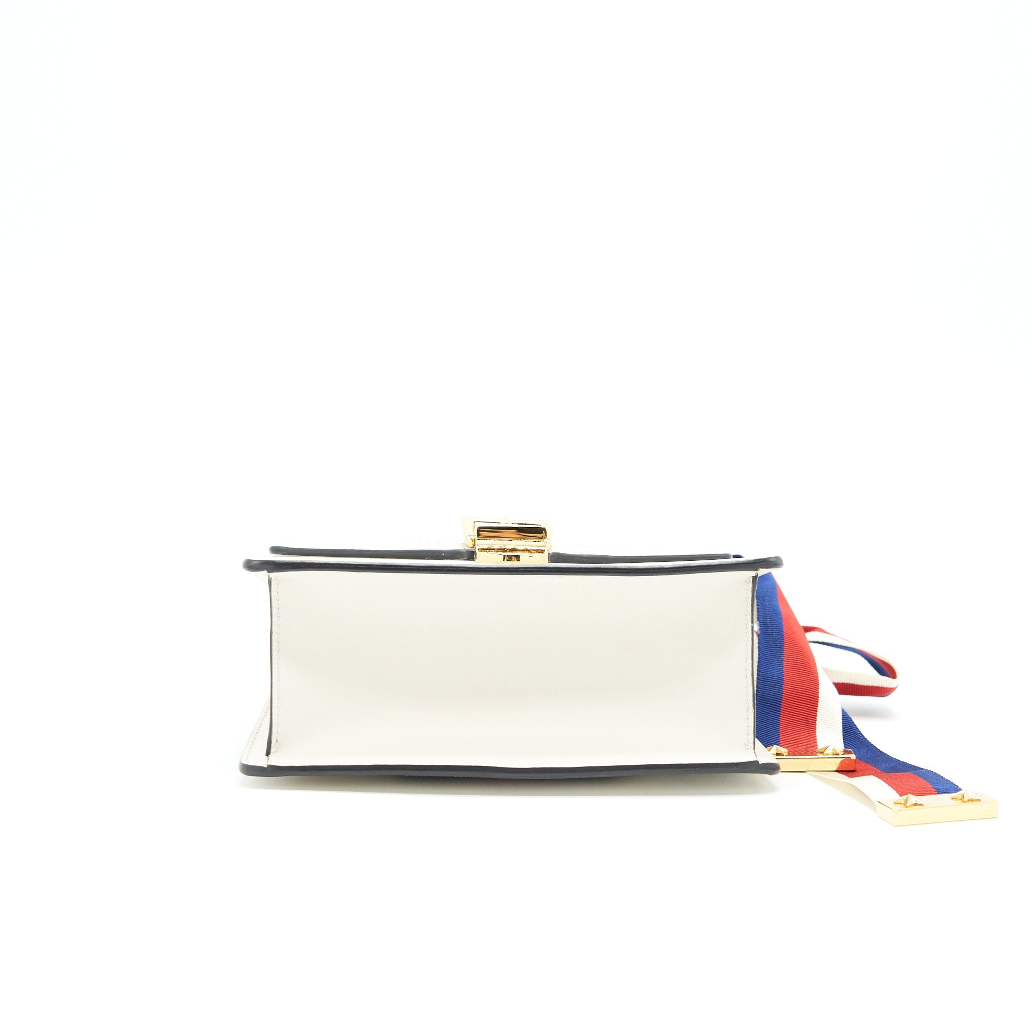 GUCCI MINI SYLVIE CROSSBODY CHAIN BAG WHITE
