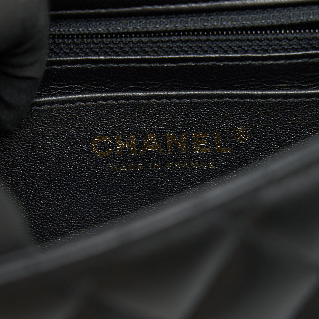 CHANEL MINI SQUARE BLACK LAMBSKIN GHW