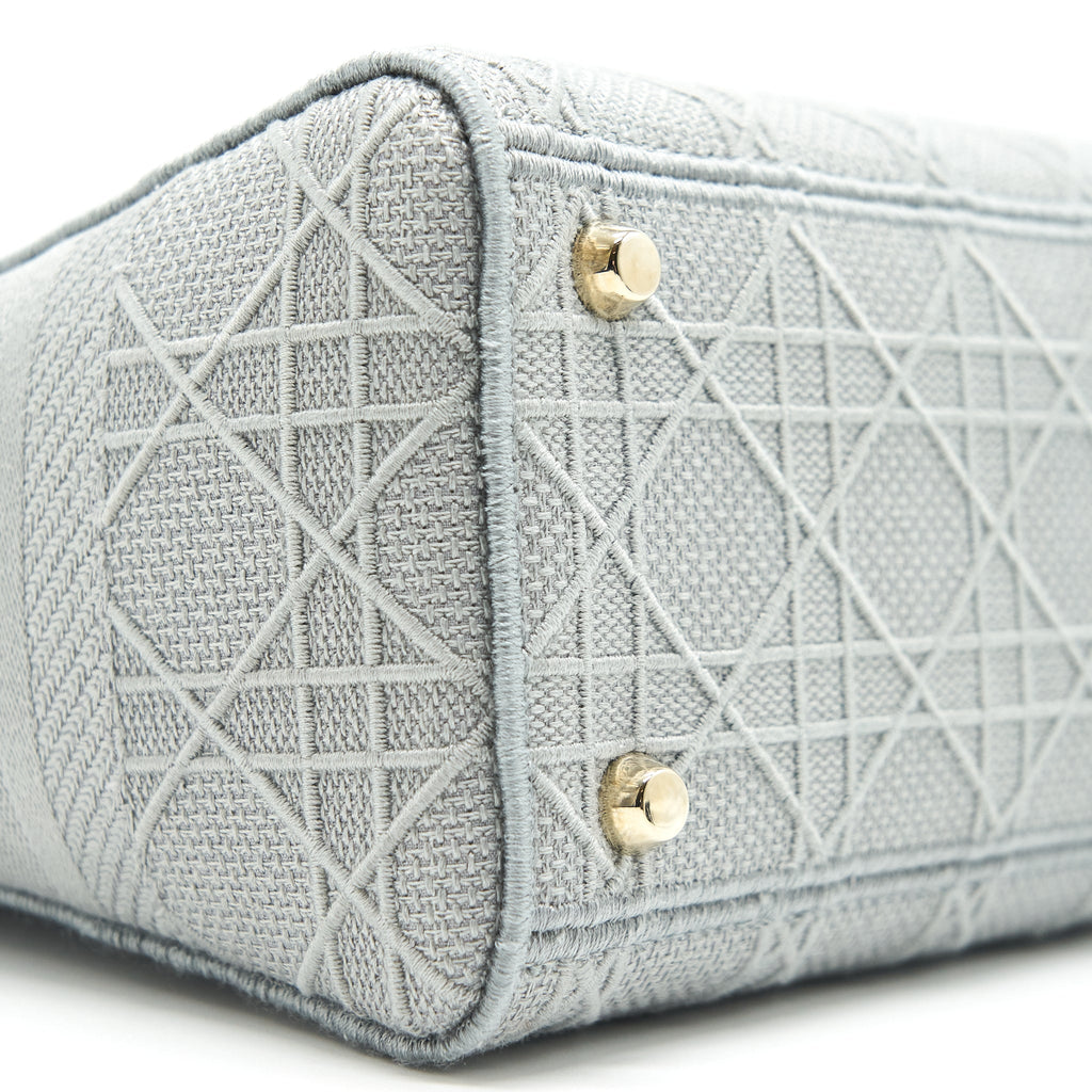 CHRISTIAN DIOR CANNAGE CANVAS MEDIUM LADY DIOR GREY