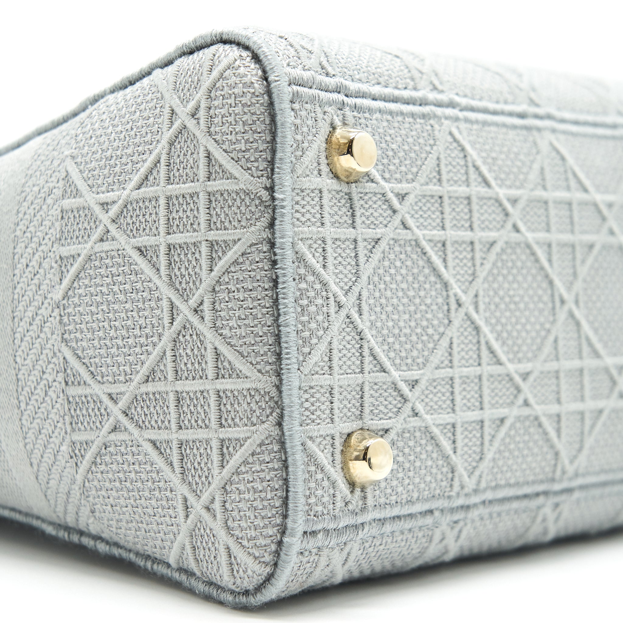 CHRISTIAN DIOR CANNAGE CANVAS MEDIUM LADY DIOR GREY