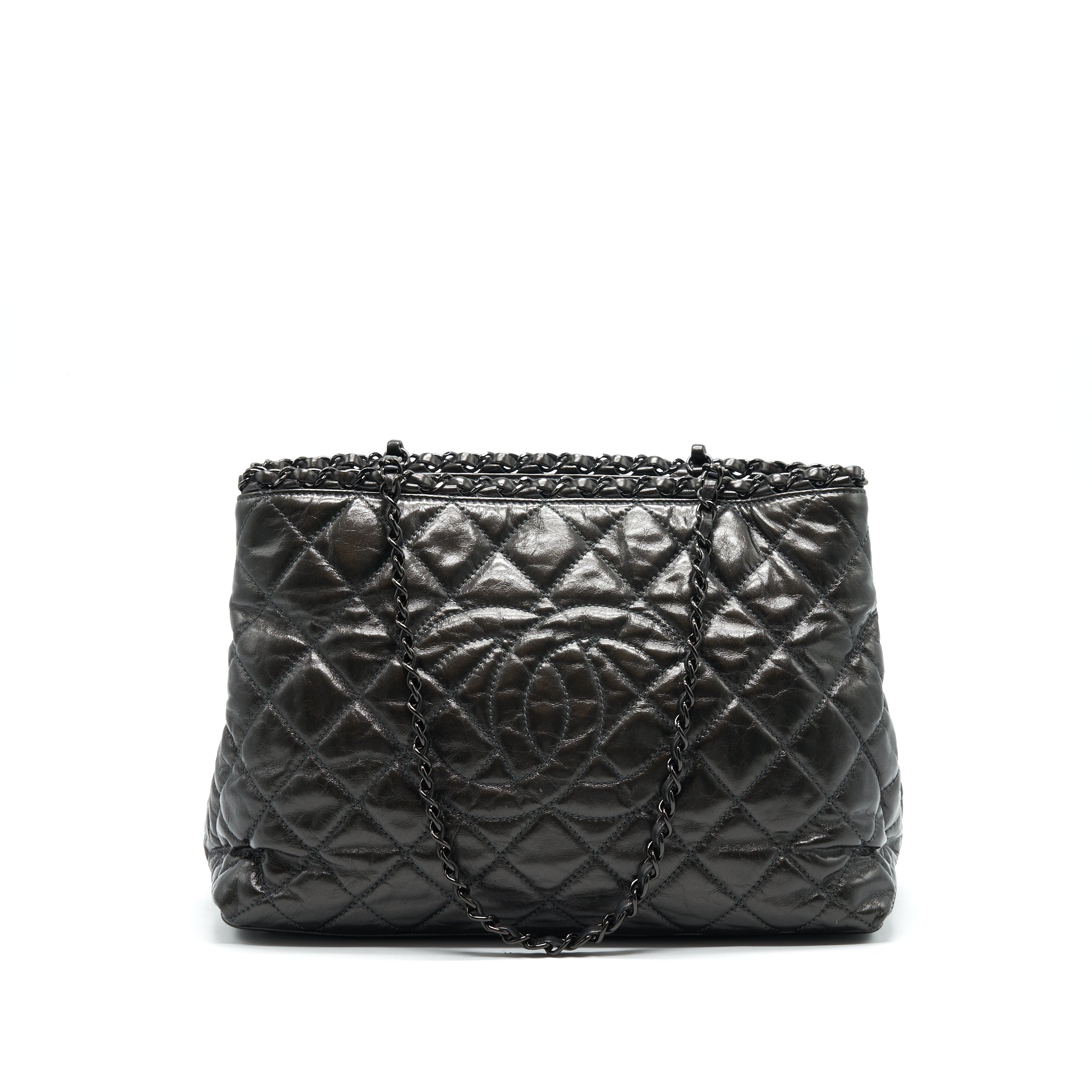 CHANEL QUILTED TOTE BAG WITH CHAIN