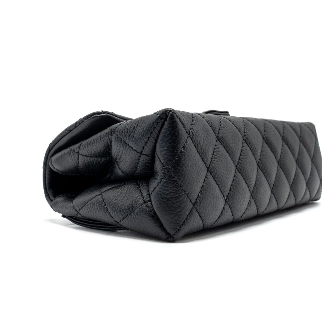 CHANEL 2.55 REISSUE BELT BAG GRAINED CALFSKIN BLACK SHW