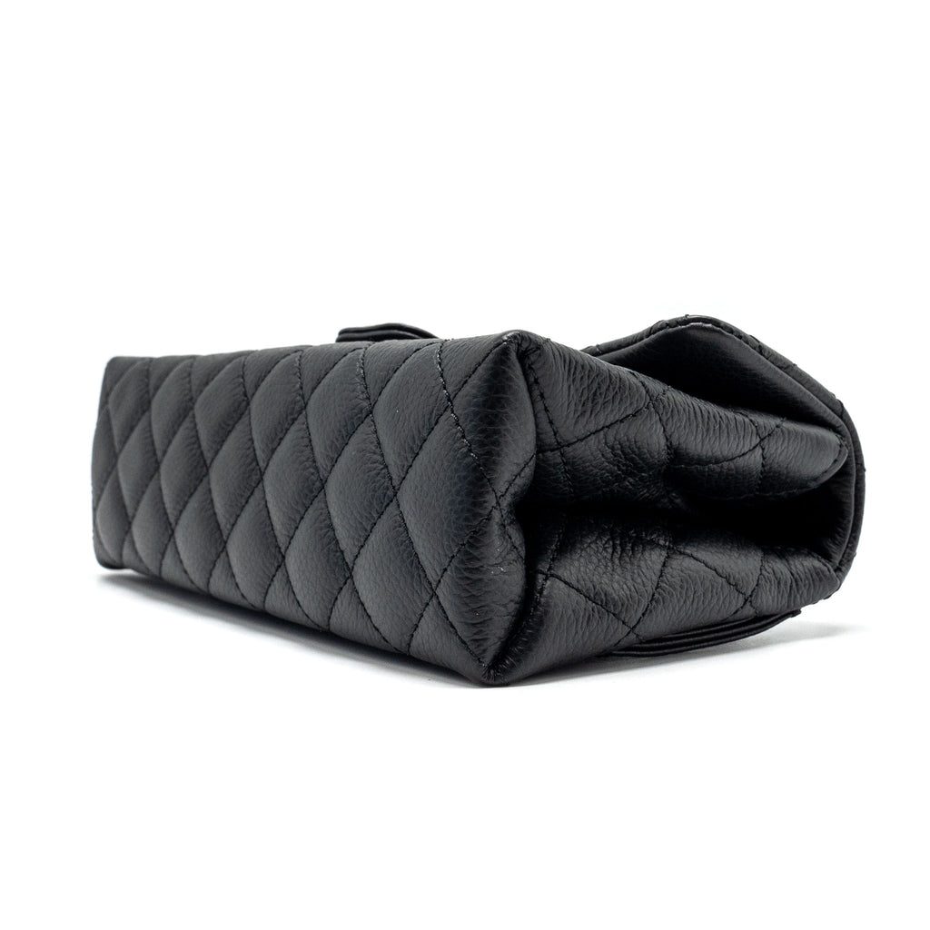 CHANEL 2.55 REISSUE BELT BAG GRAINED CALFSKIN BLACK SHW