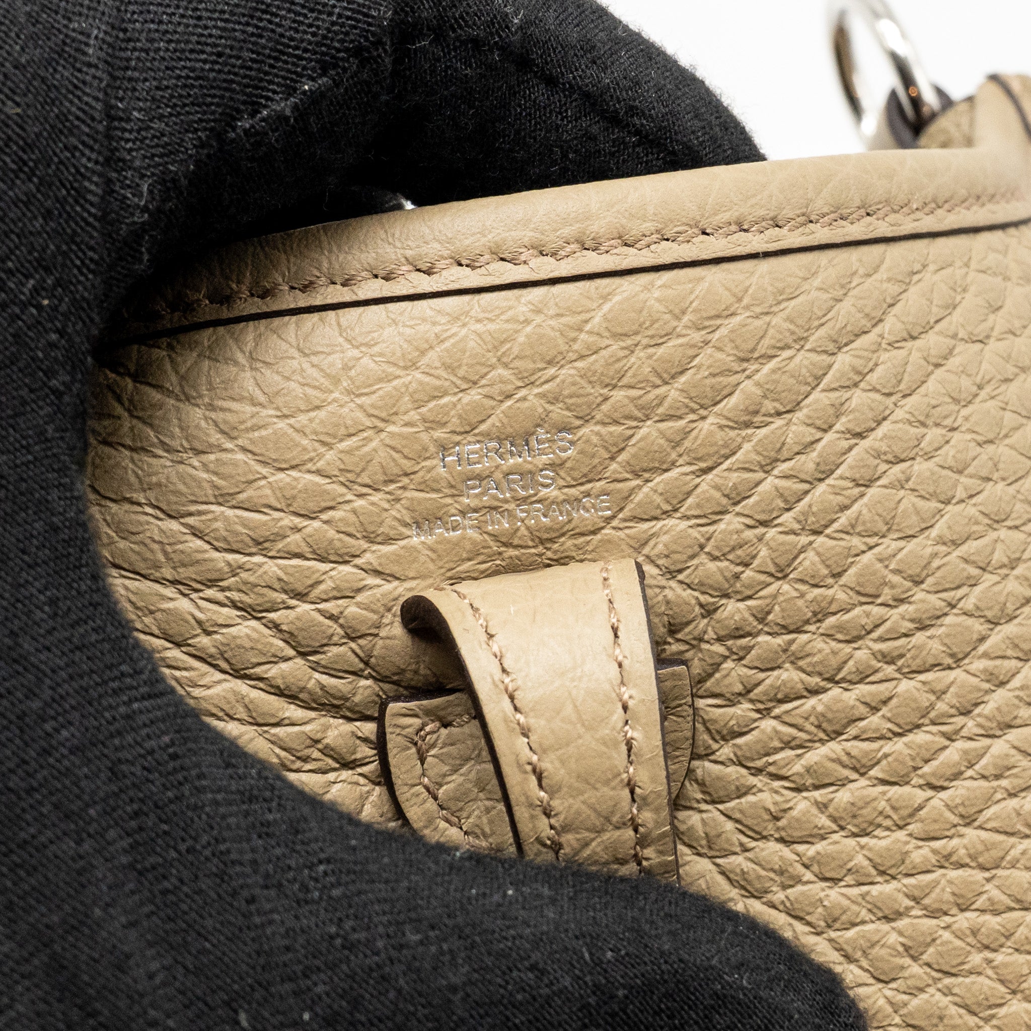 HERMES MINI EVELYNE CLEMENCE BEIGE MARFA MULTICOLOURED STRAP SHW