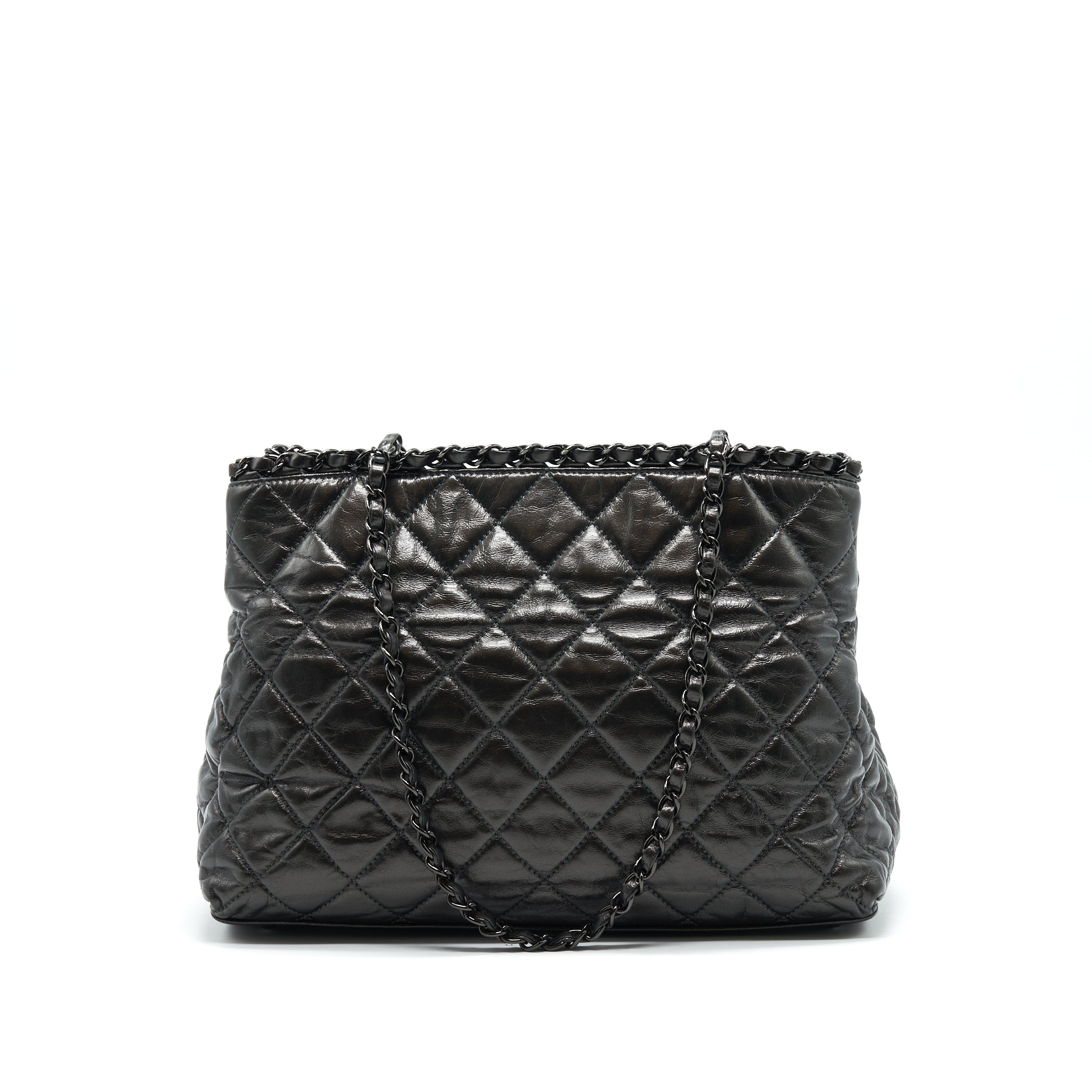 CHANEL QUILTED TOTE BAG WITH CHAIN