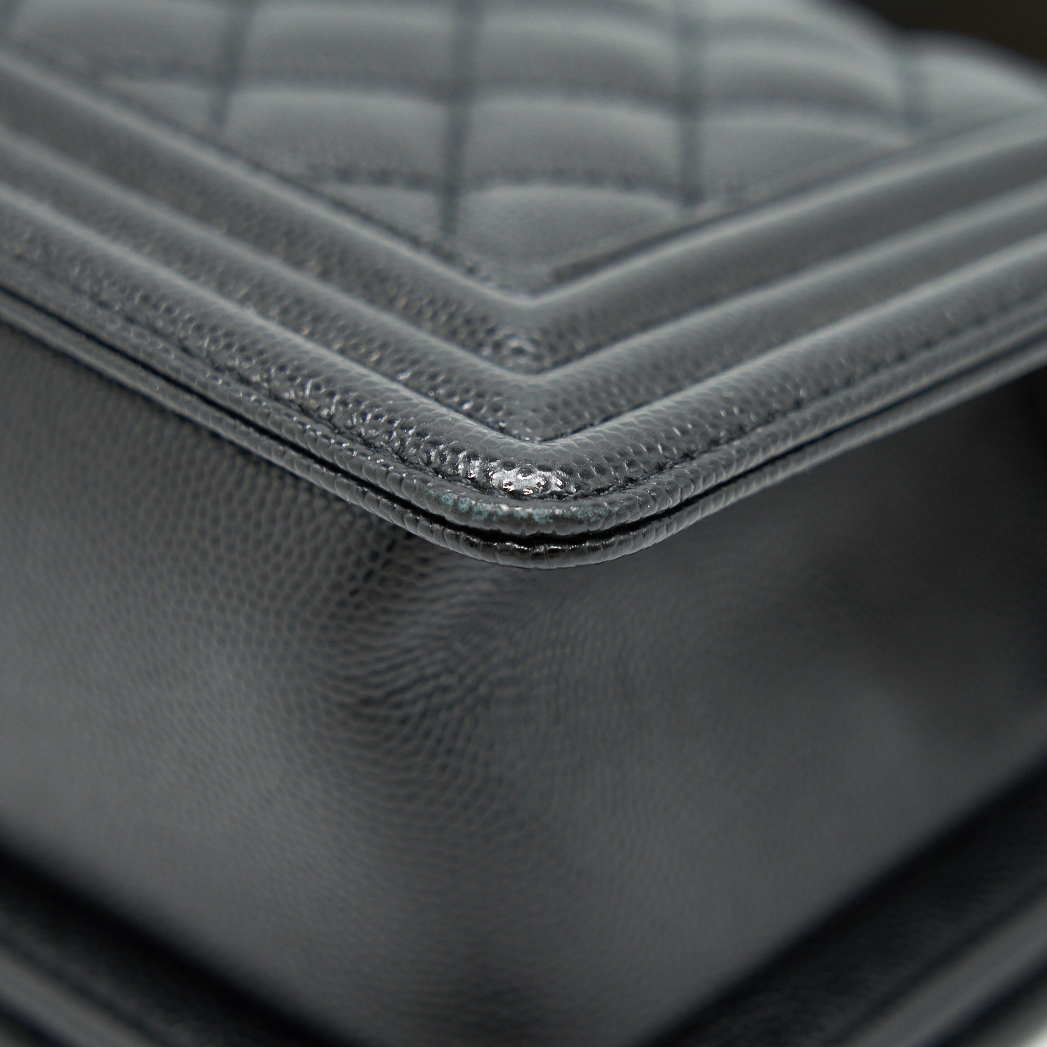 CHANEL SMALL BOY BAG CAVIAR LEATHER GHW BLACK