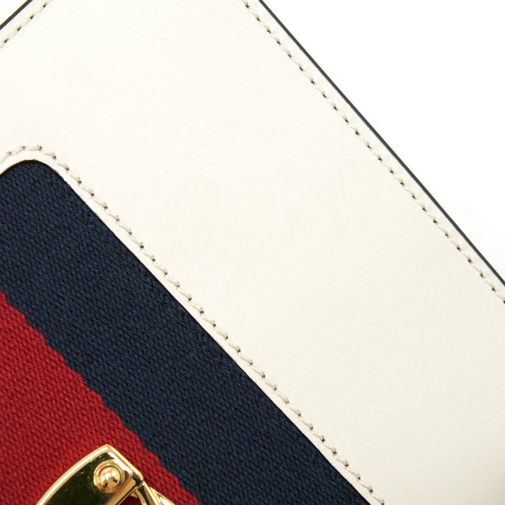 GUCCI MINI SYLVIE CROSSBODY CHAIN BAG WHITE