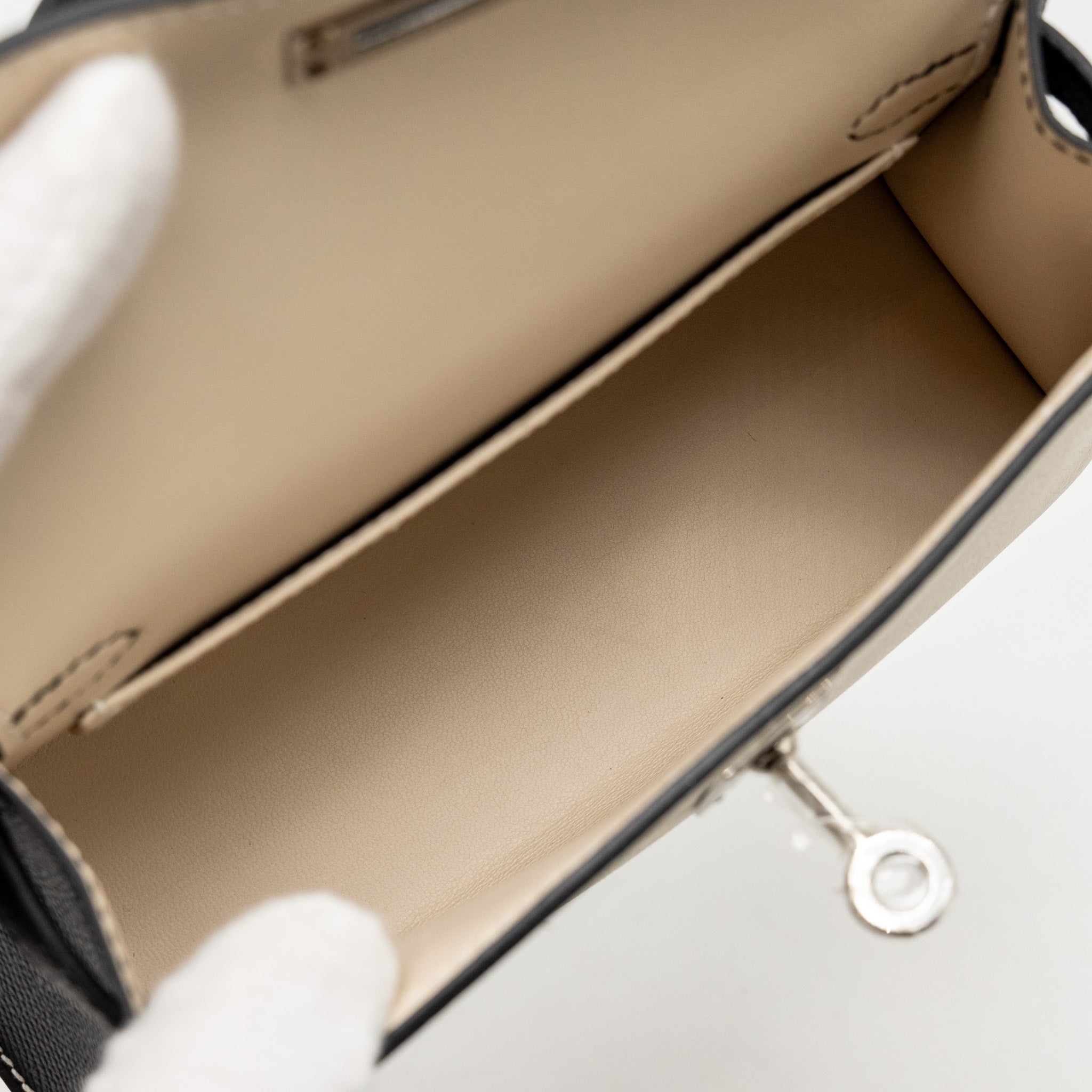 HERMES MINI KELLY II EPSOM CRAIE / BLACK SHW