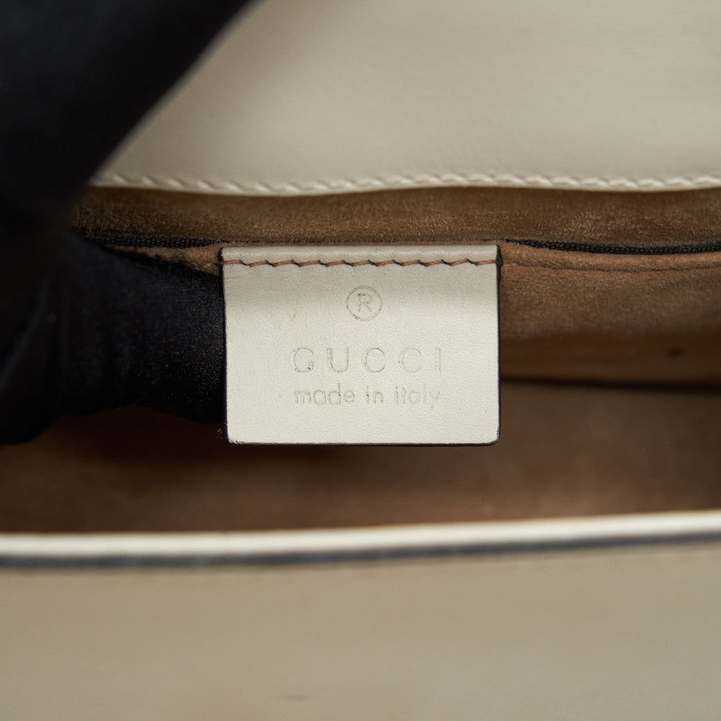 GUCCI MINI SYLVIE CROSSBODY CHAIN BAG WHITE