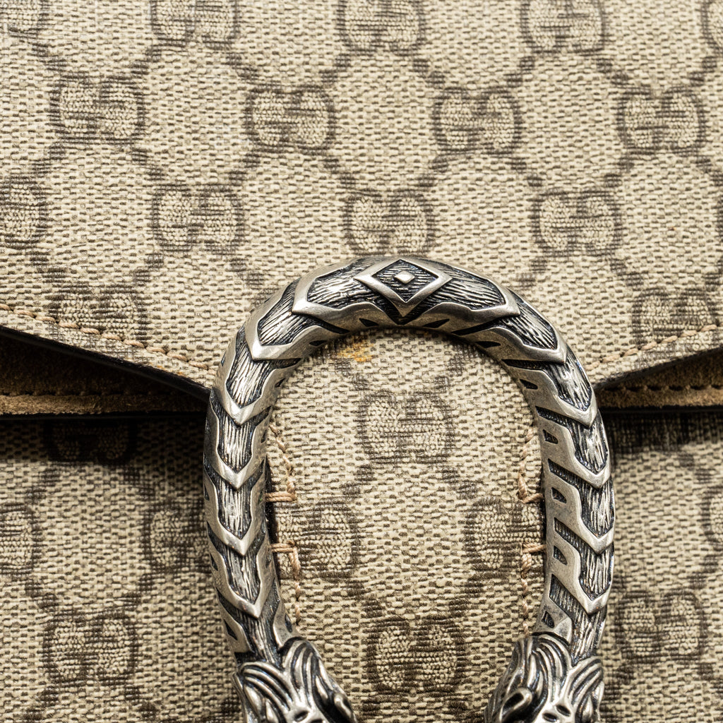 GUCCI DIONYSUS GG SHOULDER BAG GG SUPREME CANVAS / SUEDE BEIGE SHW