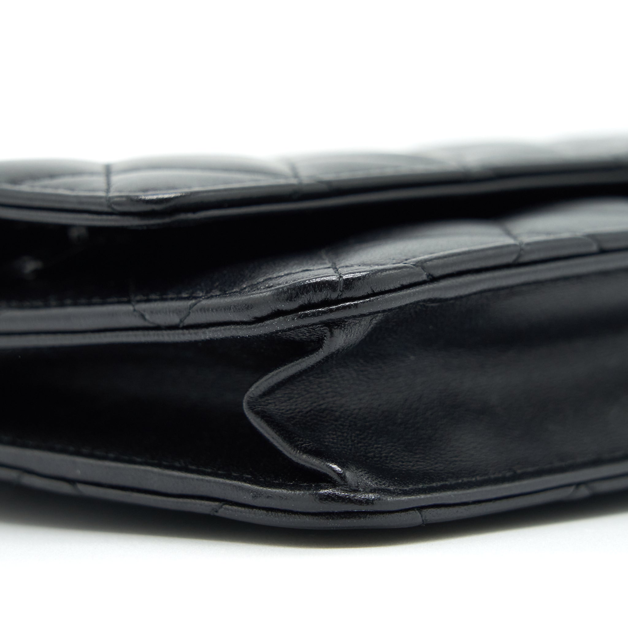 CHANEL CLASSIC WALLET ON CHAIN LAMBSKIN BLACK SHW