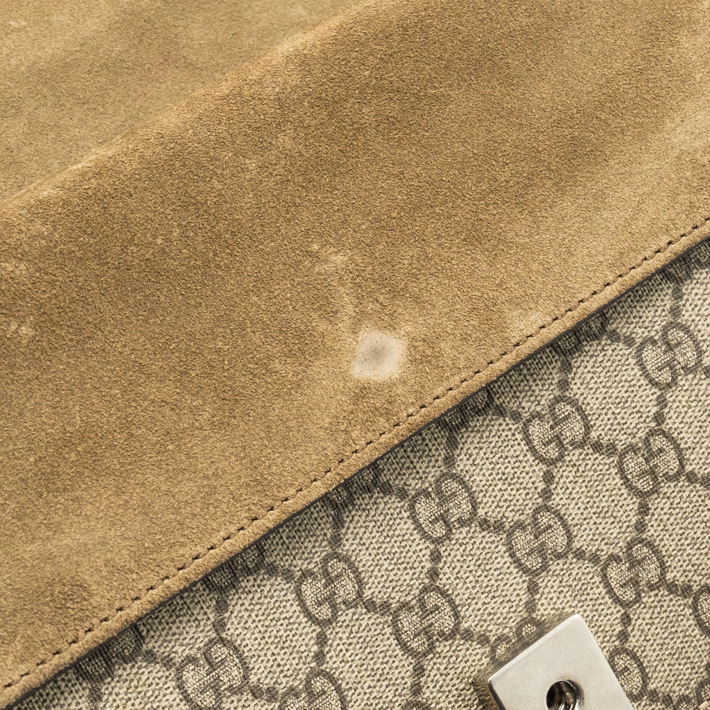 GUCCI DIONYSUS GG SHOULDER BAG GG SUPREME CANVAS / SUEDE BEIGE SHW