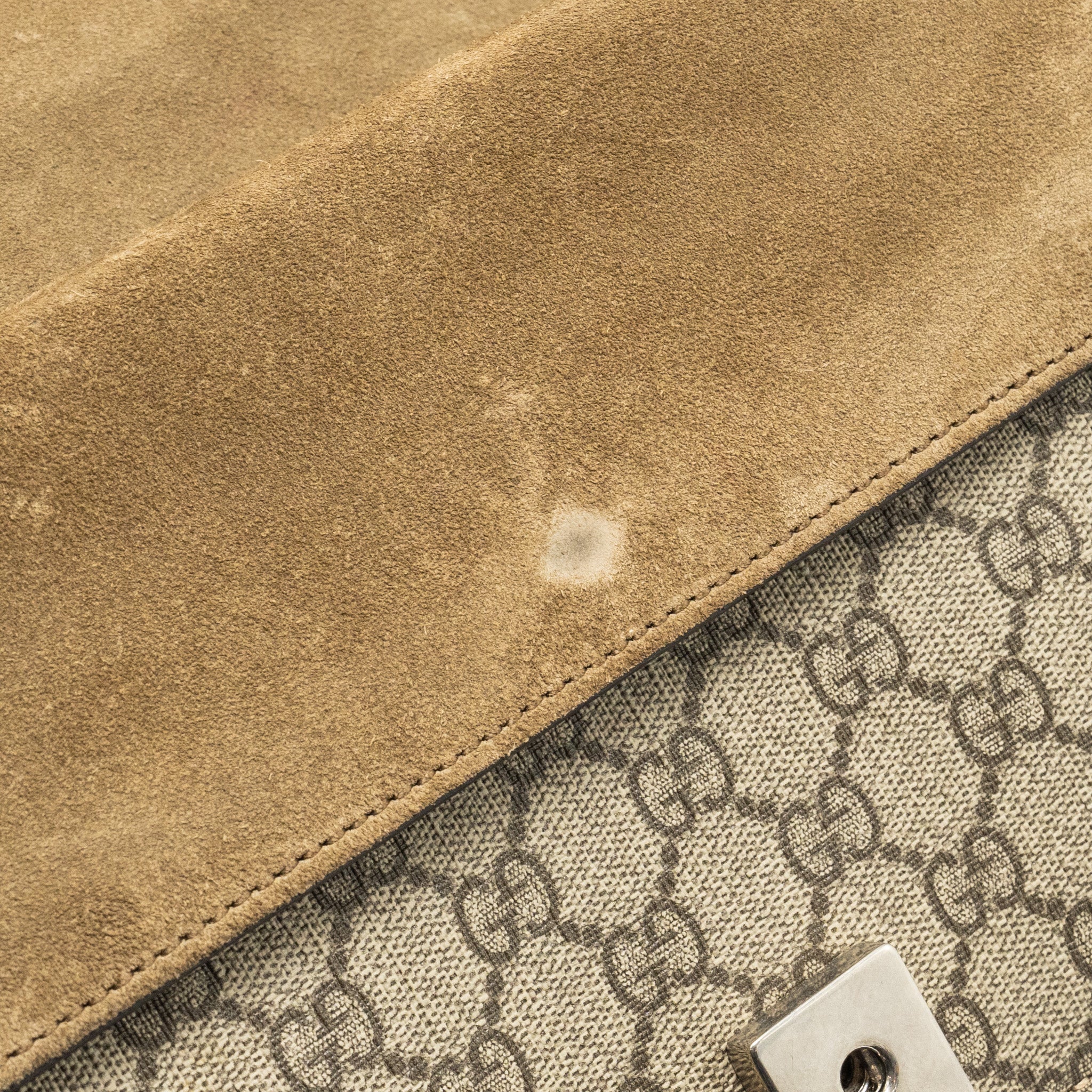 GUCCI DIONYSUS GG SHOULDER BAG GG SUPREME CANVAS / SUEDE BEIGE SHW