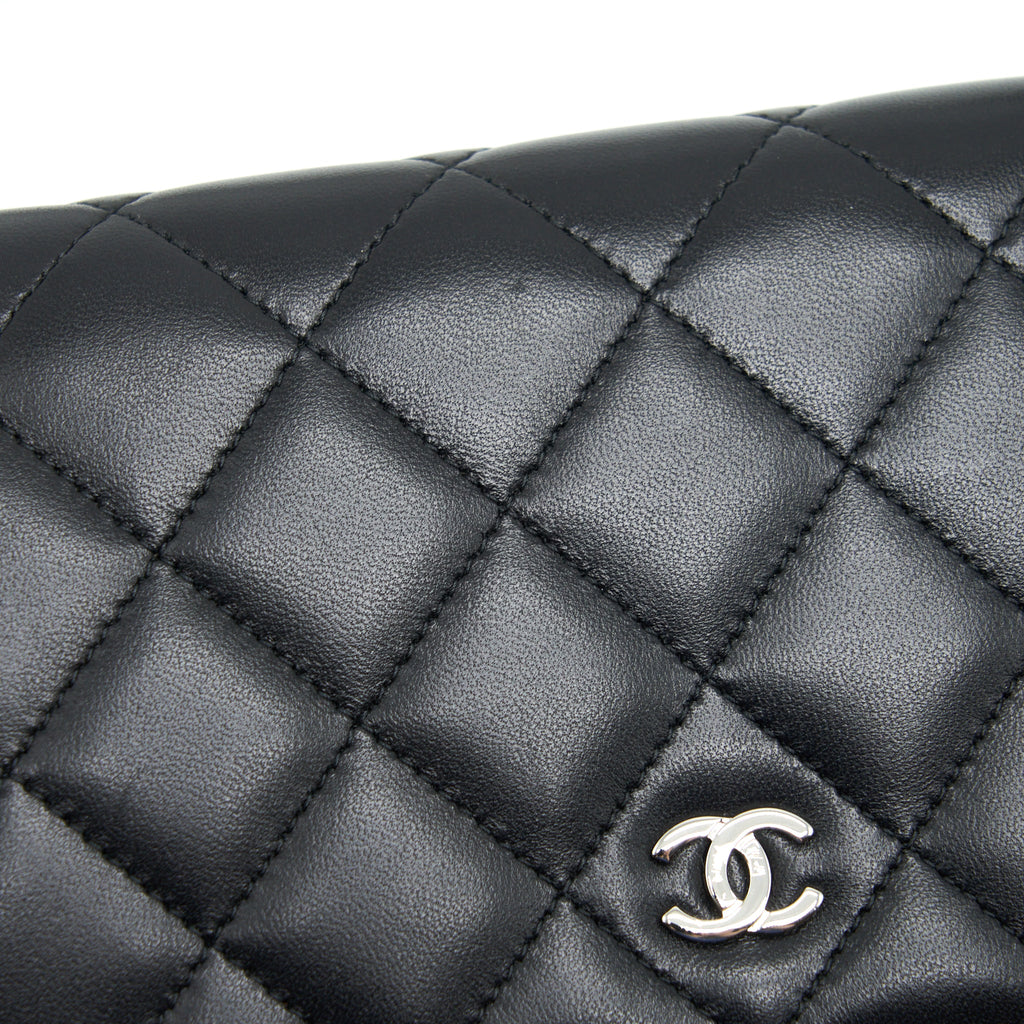 CHANEL CLASSIC WALLET ON CHAIN LAMBSKIN BLACK SHW