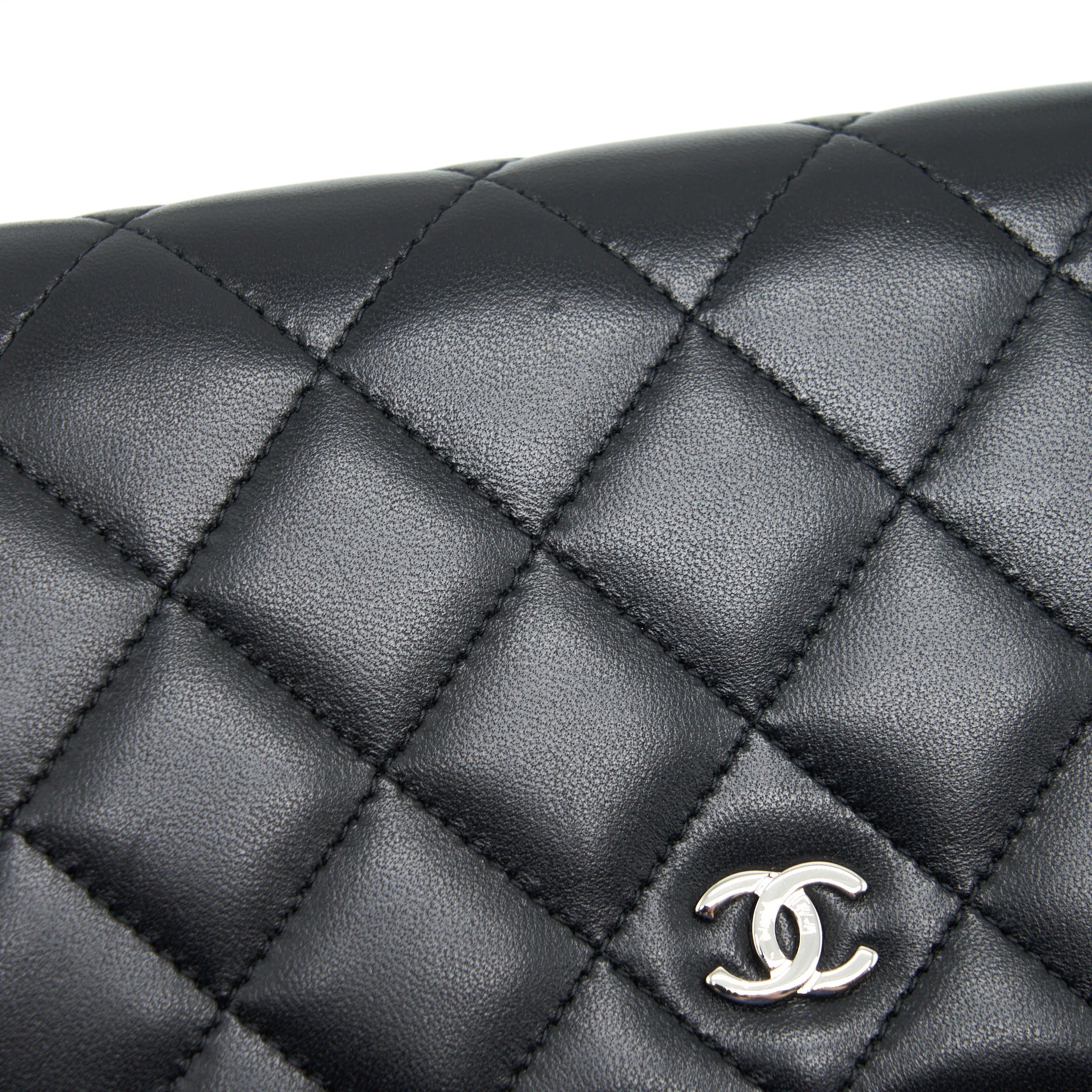 CHANEL CLASSIC WALLET ON CHAIN LAMBSKIN BLACK SHW