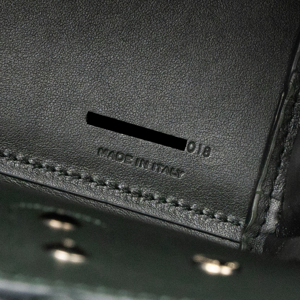 SAINT LAURENT SAC DE JOUR NANO CROC EMBOSSED CALFSKIN DARK GREEN SHW
