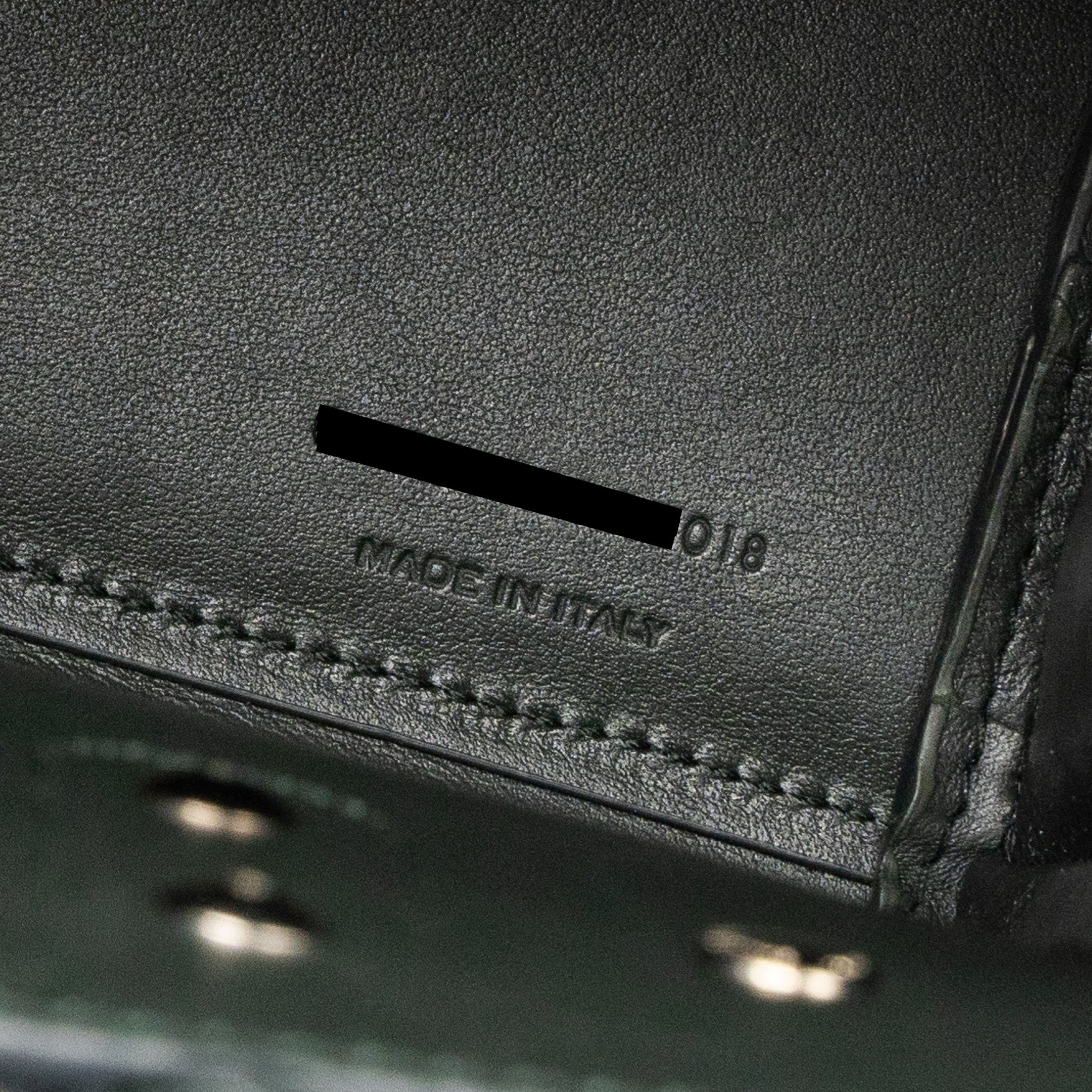 SAINT LAURENT SAC DE JOUR NANO CROC EMBOSSED CALFSKIN DARK GREEN SHW