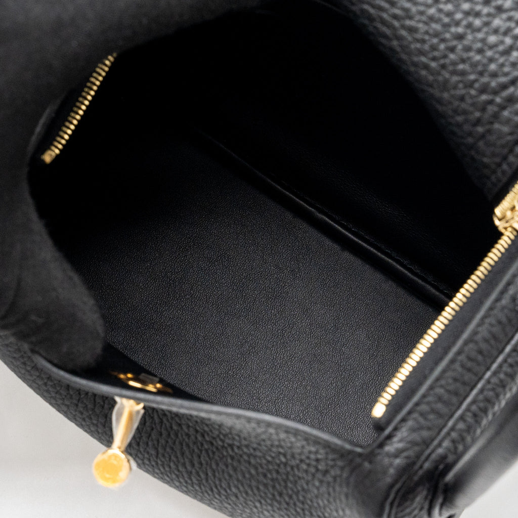 HERMES MINI LINDY CLEMENCE BLACK GHW
