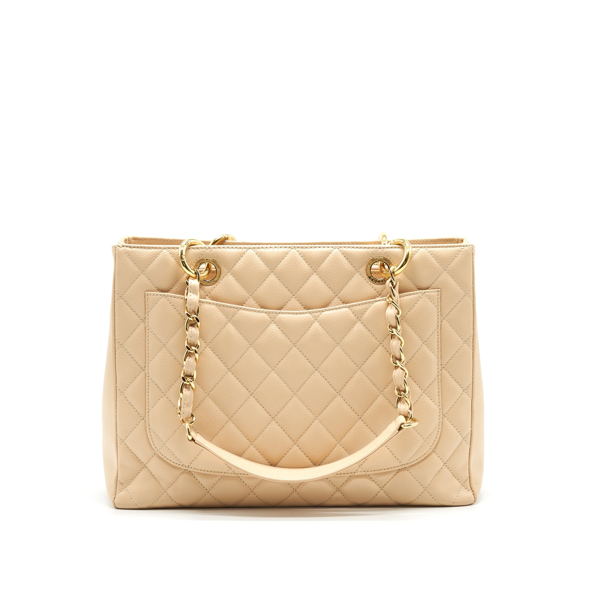 CHANEL GRAND SHOPPING TOTE BAG CAVIAR BEIGE GHW SERIAL 16