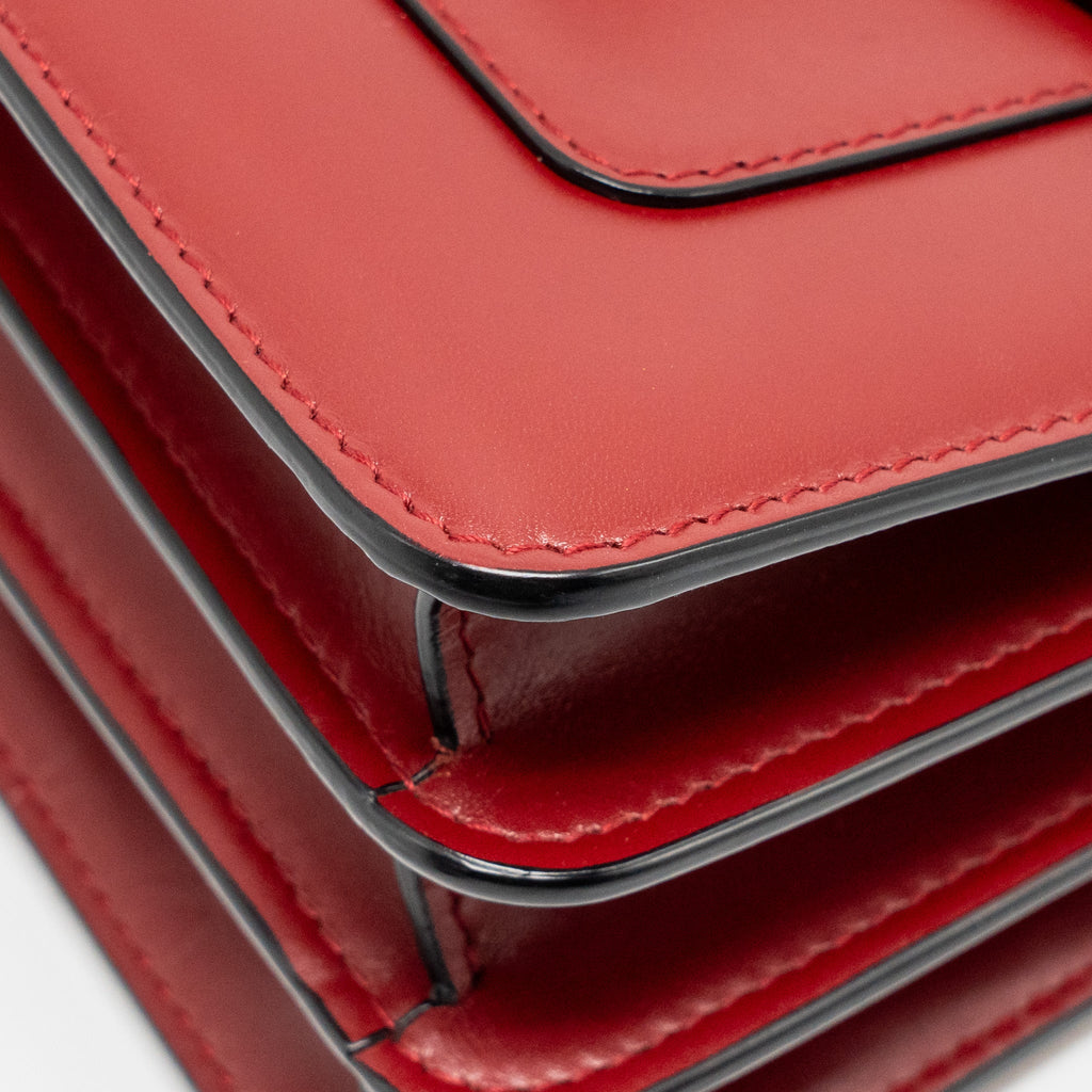 BVLGARI SERPENTI FOREVER TOP HANDLE BAG CALFSKIN RED LGHW