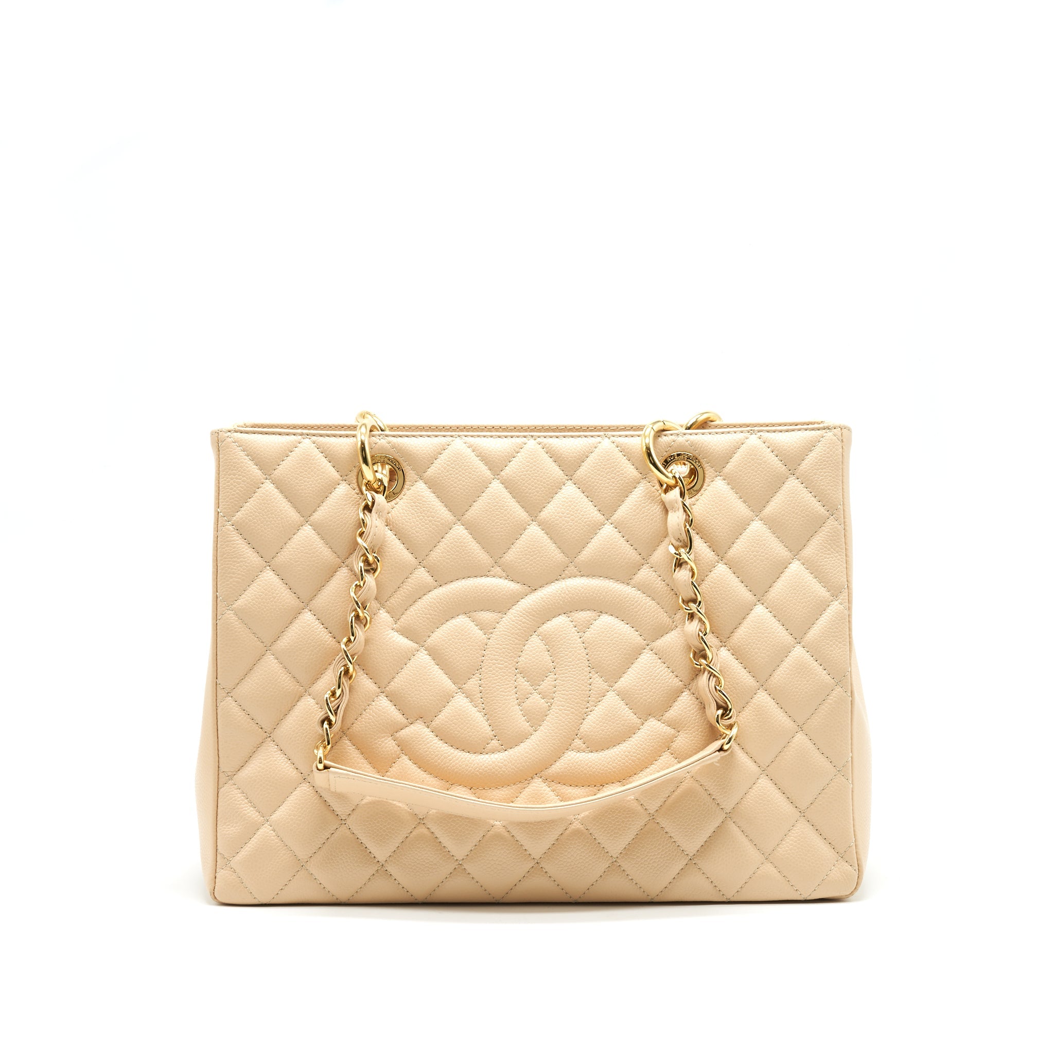 CHANEL GRAND SHOPPING TOTE BAG CAVIAR BEIGE GHW SERIAL 16